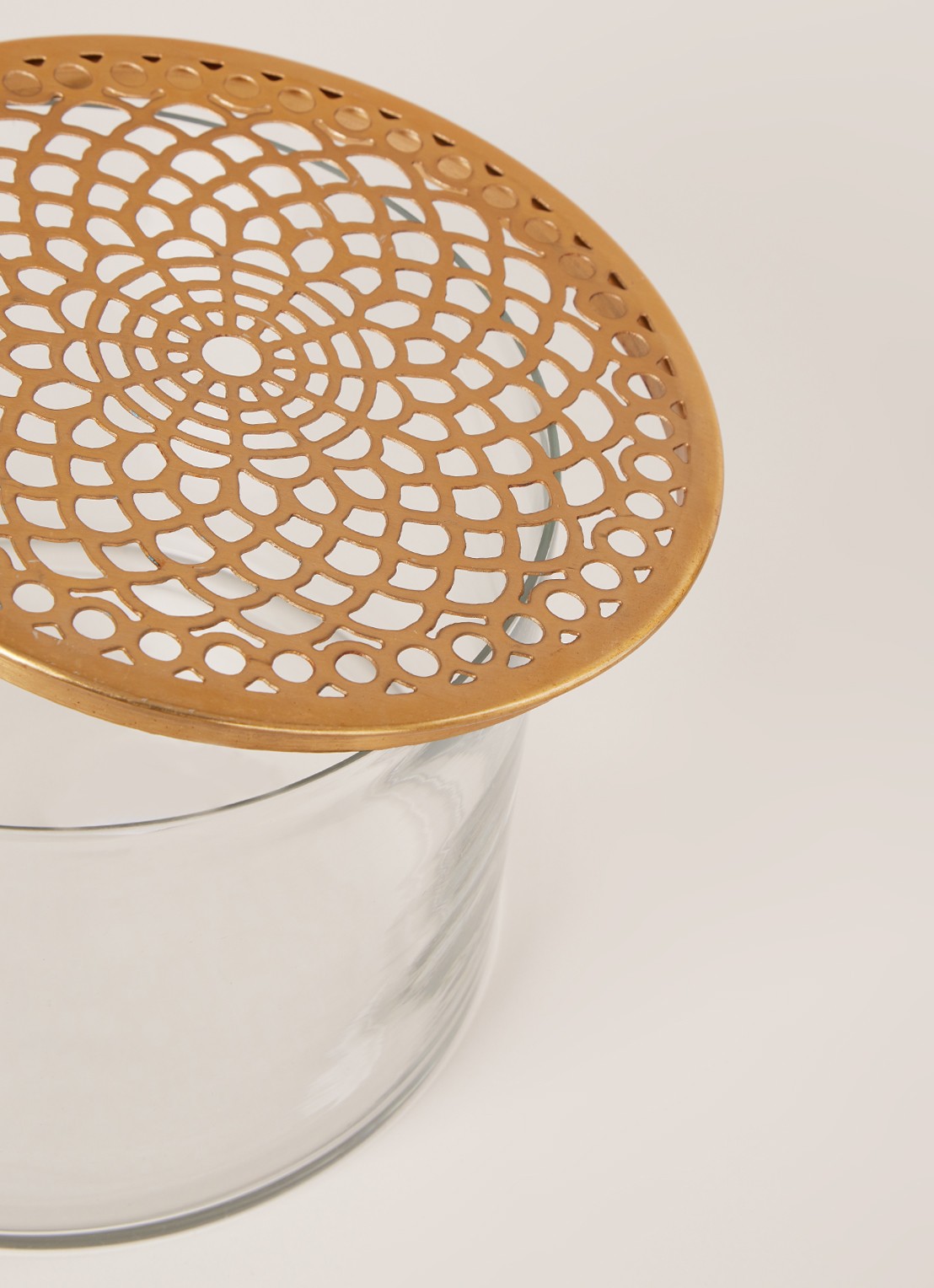 vtwonen Metal Lid Gold M vaas 13 cm - detail 3 transparant
