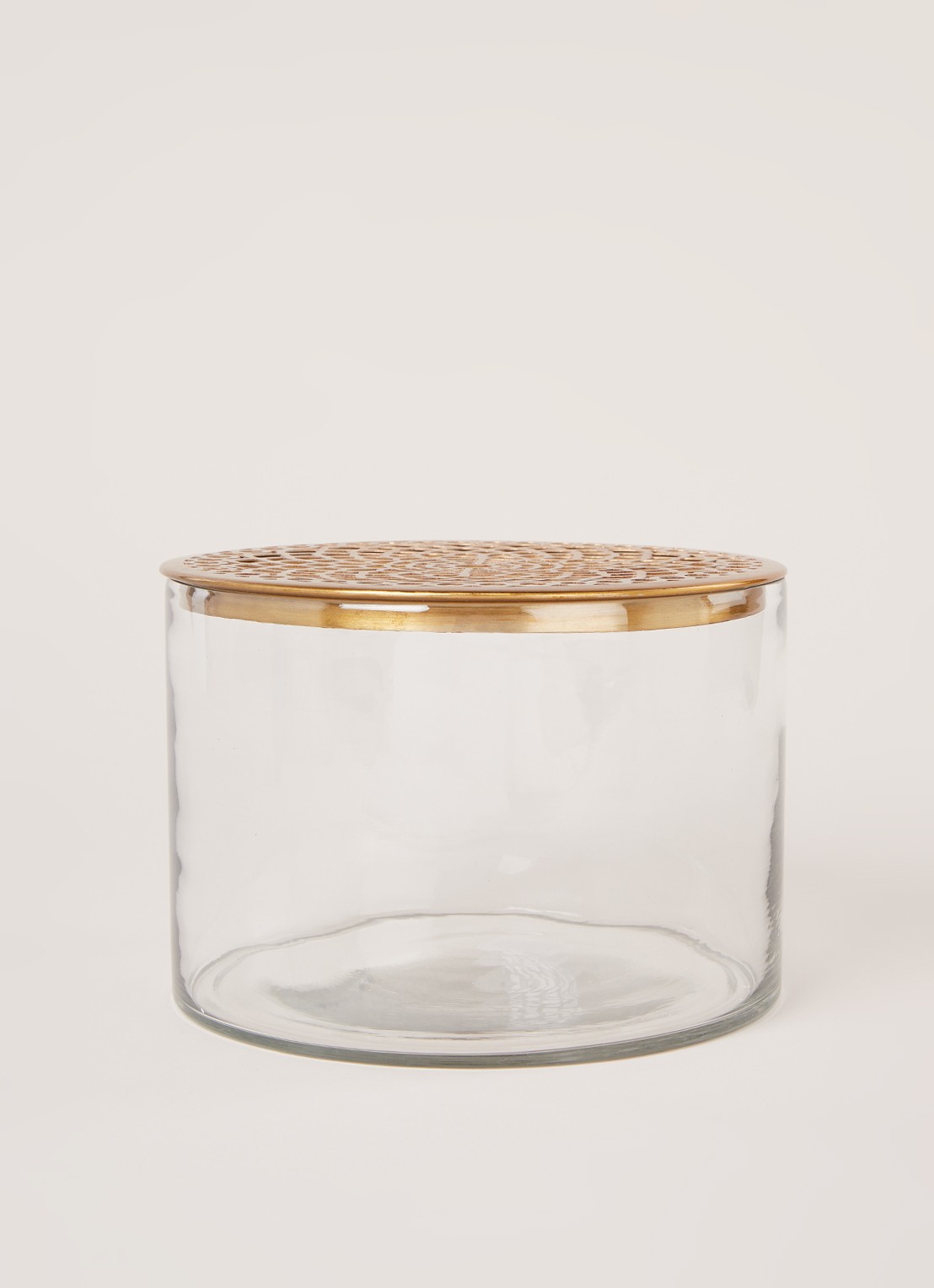 vtwonen Metal Lid Gold M vaas 13 cm - voorkant 2 transparant