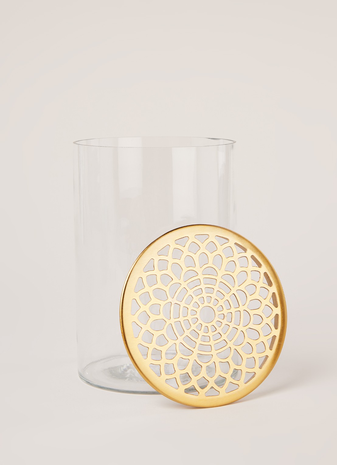 vtwonen Metal Lid Gold S vaas 19 cm - detail 3 transparant