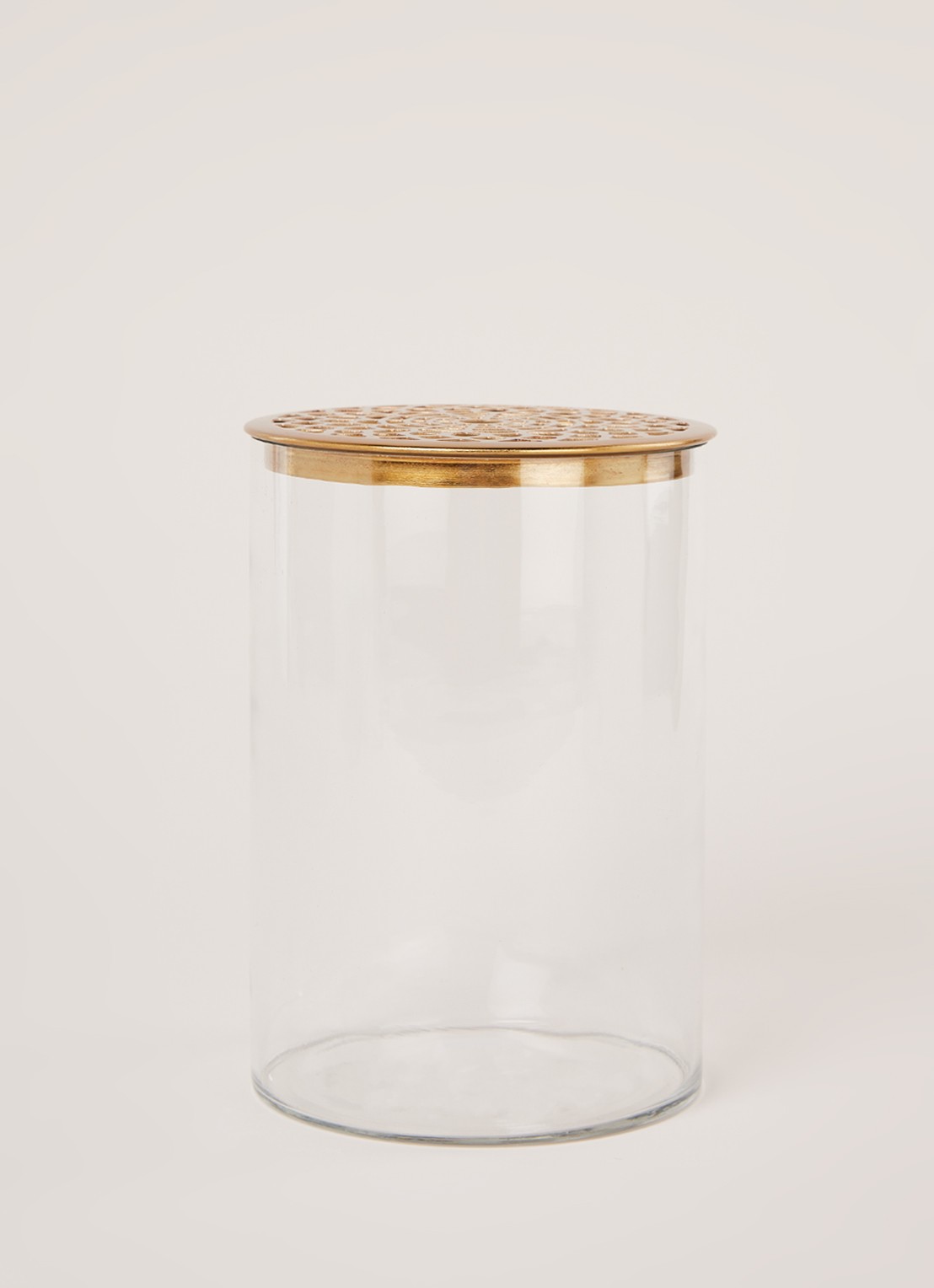 vtwonen Metal Lid Gold S vaas 19 cm - voorkant 2 transparant