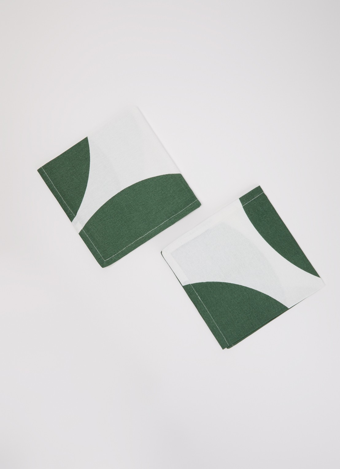 vtwonen Servet met stippendessin 40 x 40 cm set van 4  - voorkant 2 groen