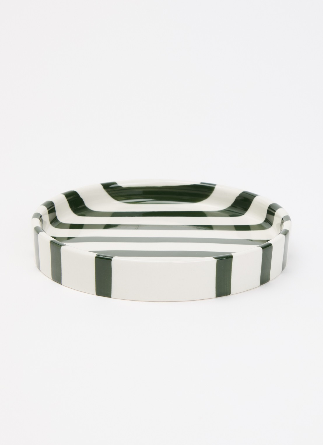 vtwonen Stripes gebaksbordje 13 cm - voorkant 2 groen