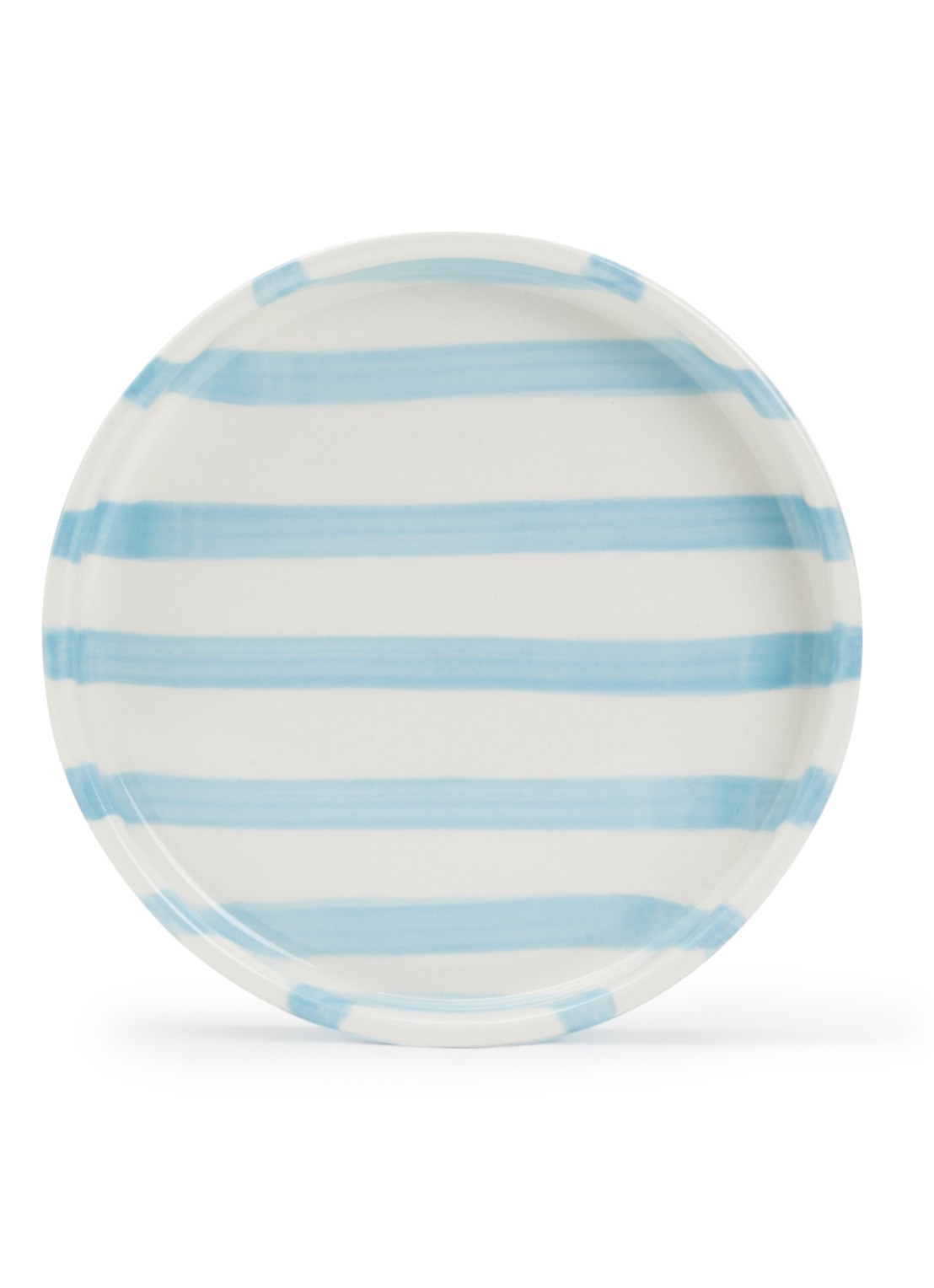 vtwonen Stripes gebaksbordje 13 cm  - voorkant 2 lichtblauw
