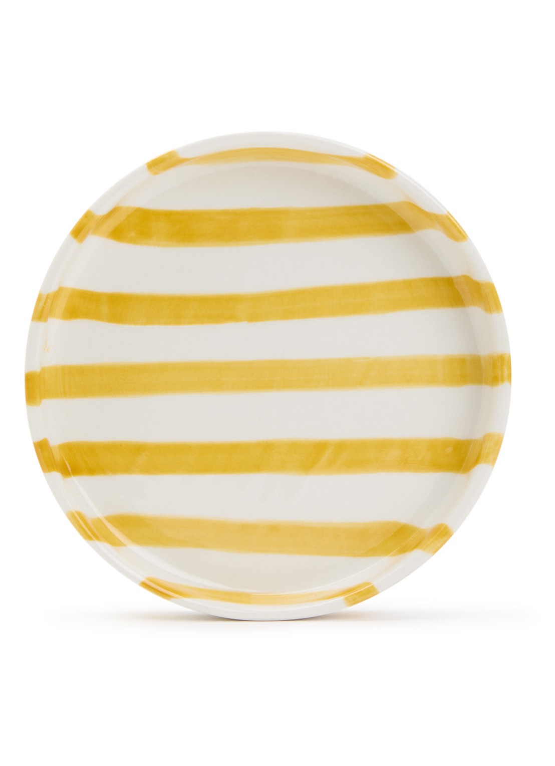 vtwonen Stripes gebaksbordje 13 cm  - voorkant geel