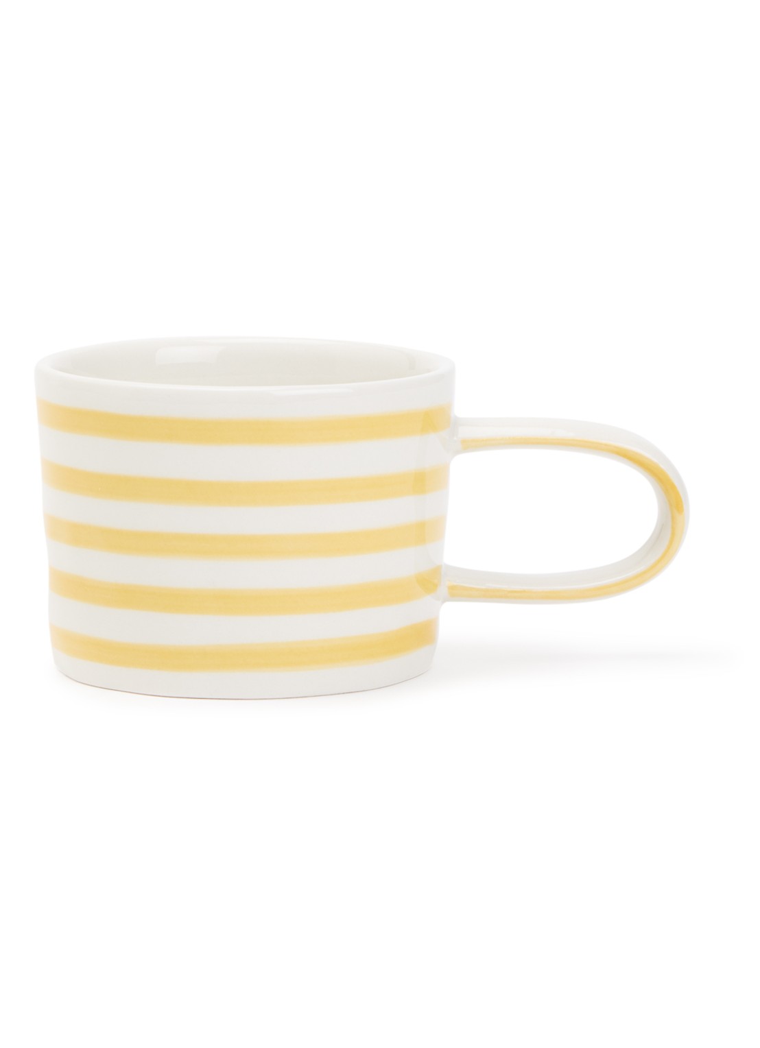 vtwonen Stripes mok 35 cl  - voorkant geel
