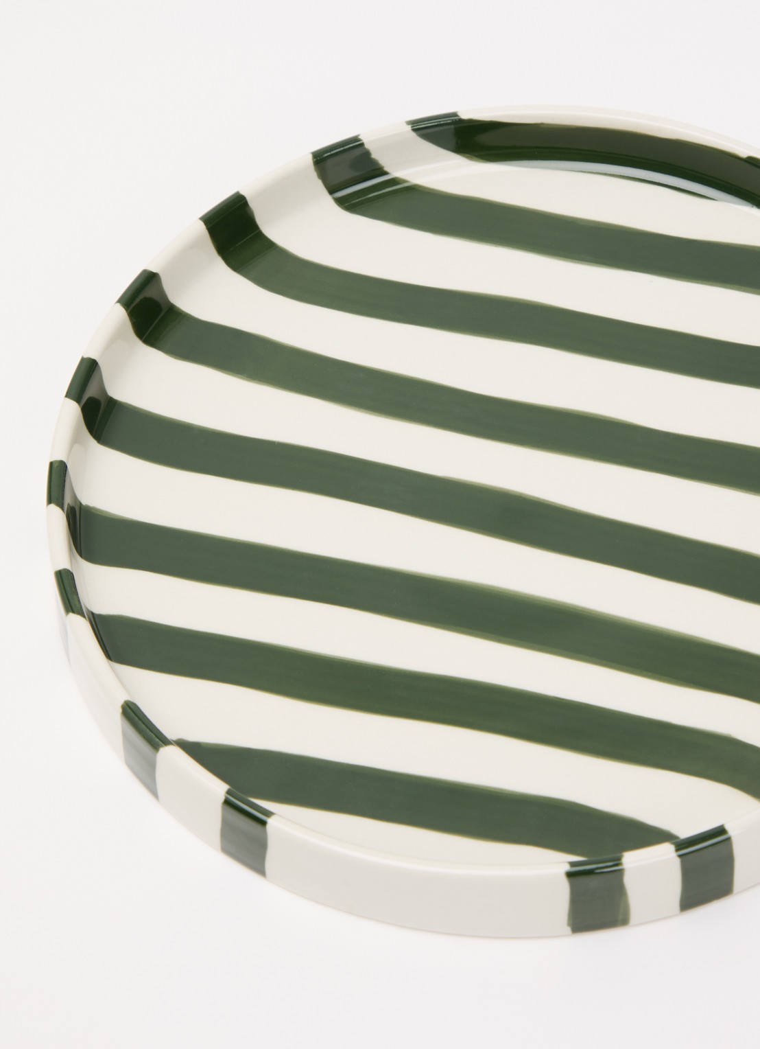 vtwonen Stripes ontbijtbord 20 cm  - detail groen