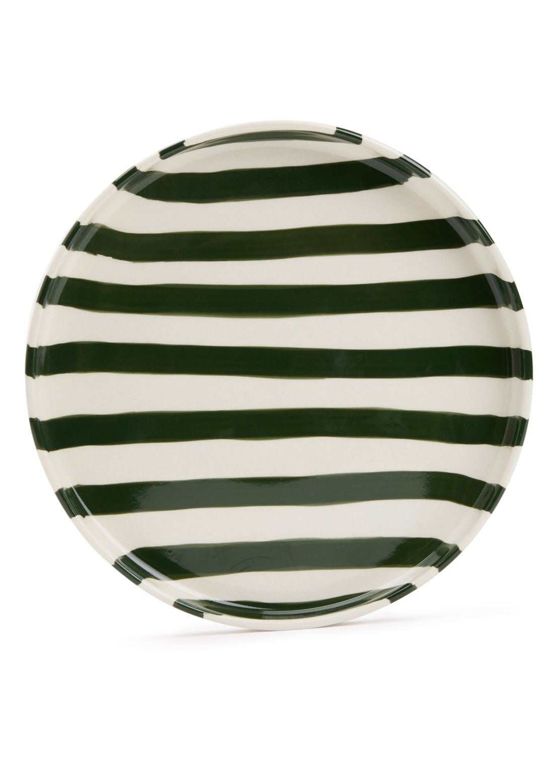 vtwonen Stripes ontbijtbord 20 cm  - voorkant 3 groen