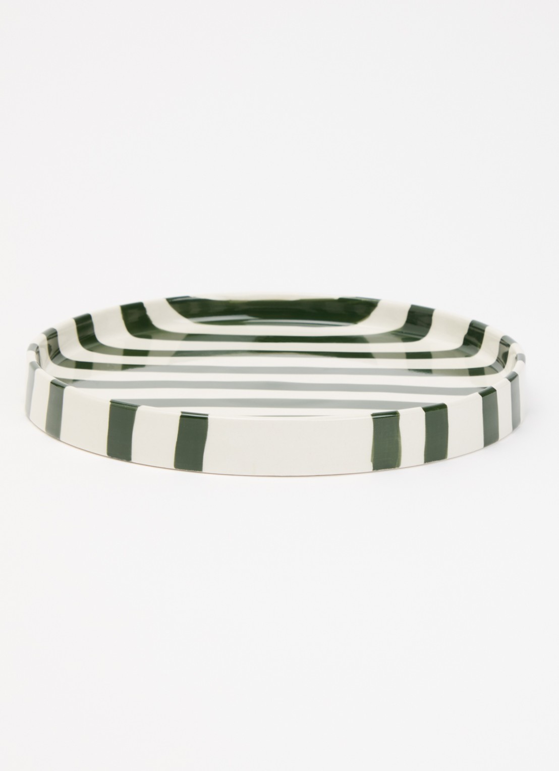 vtwonen Stripes ontbijtbord 20 cm  - voorkant 4 groen