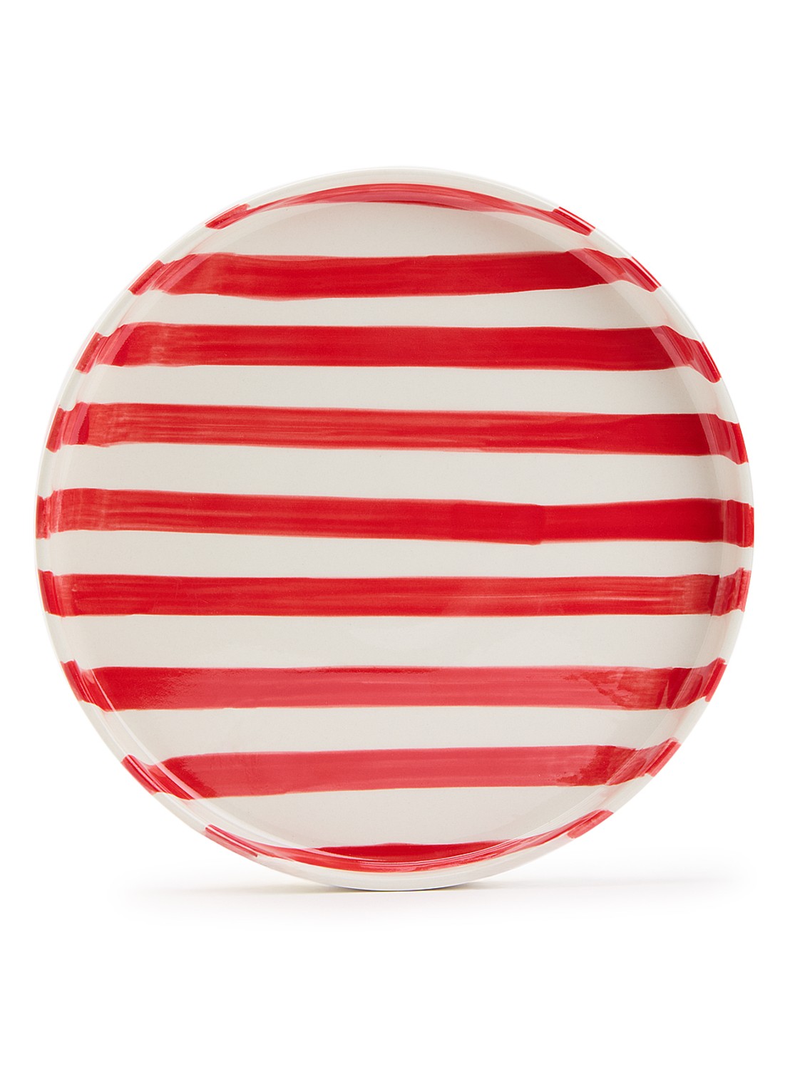 vtwonen Stripes ontbijtbord 20 cm  - voorkant rood