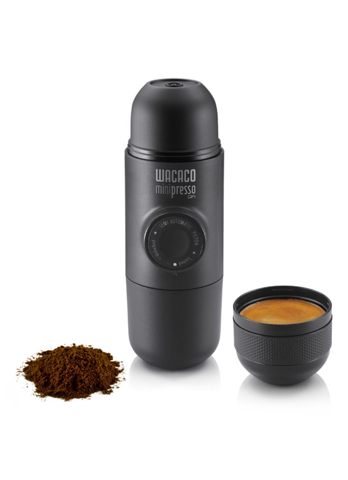 Wacaco Minipresso draagbare espressomachine - voorkant 2 zwart