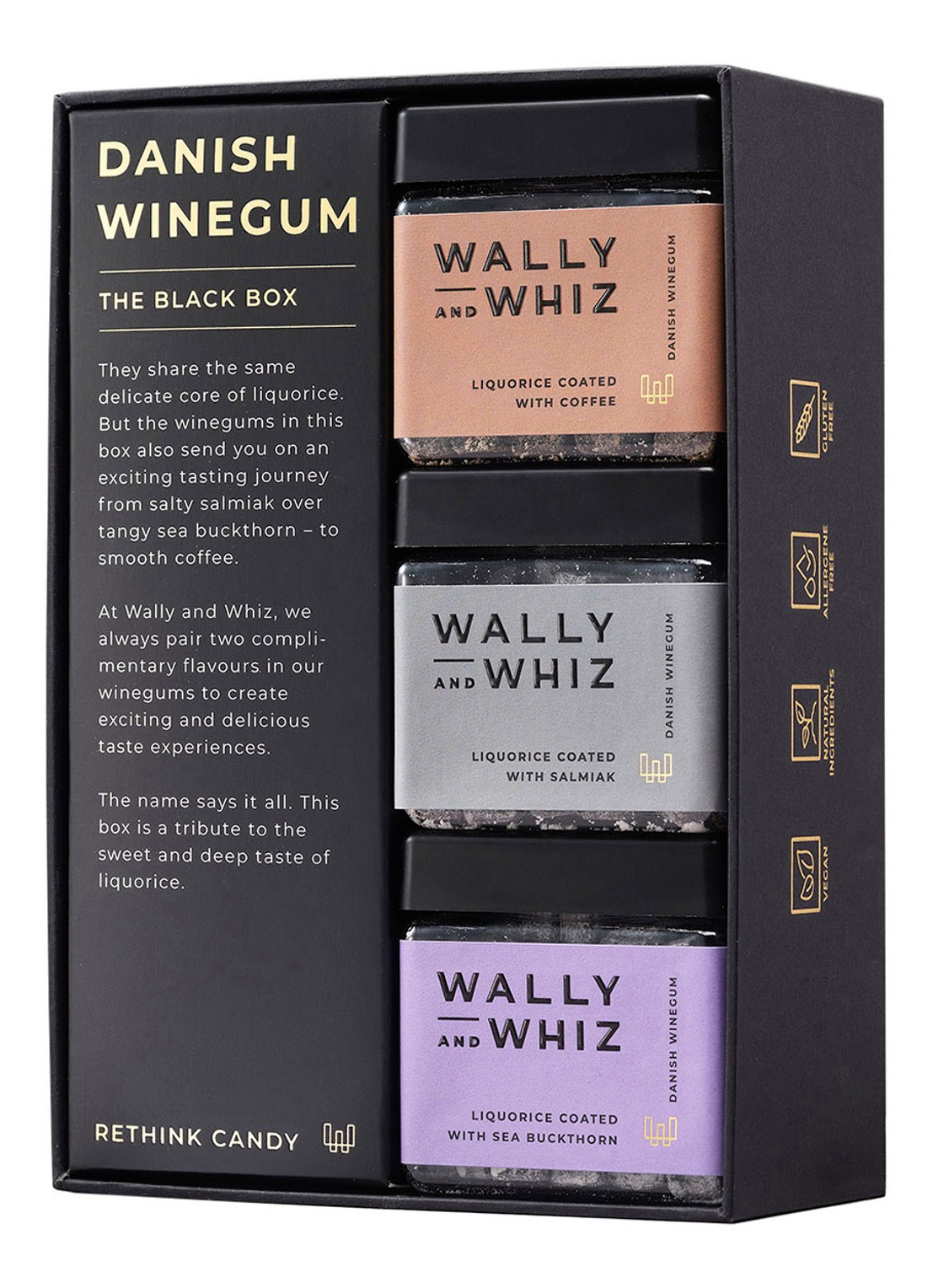 Wally and Whiz Black Box winegums 420 gram set van 3 - voorkant undefined