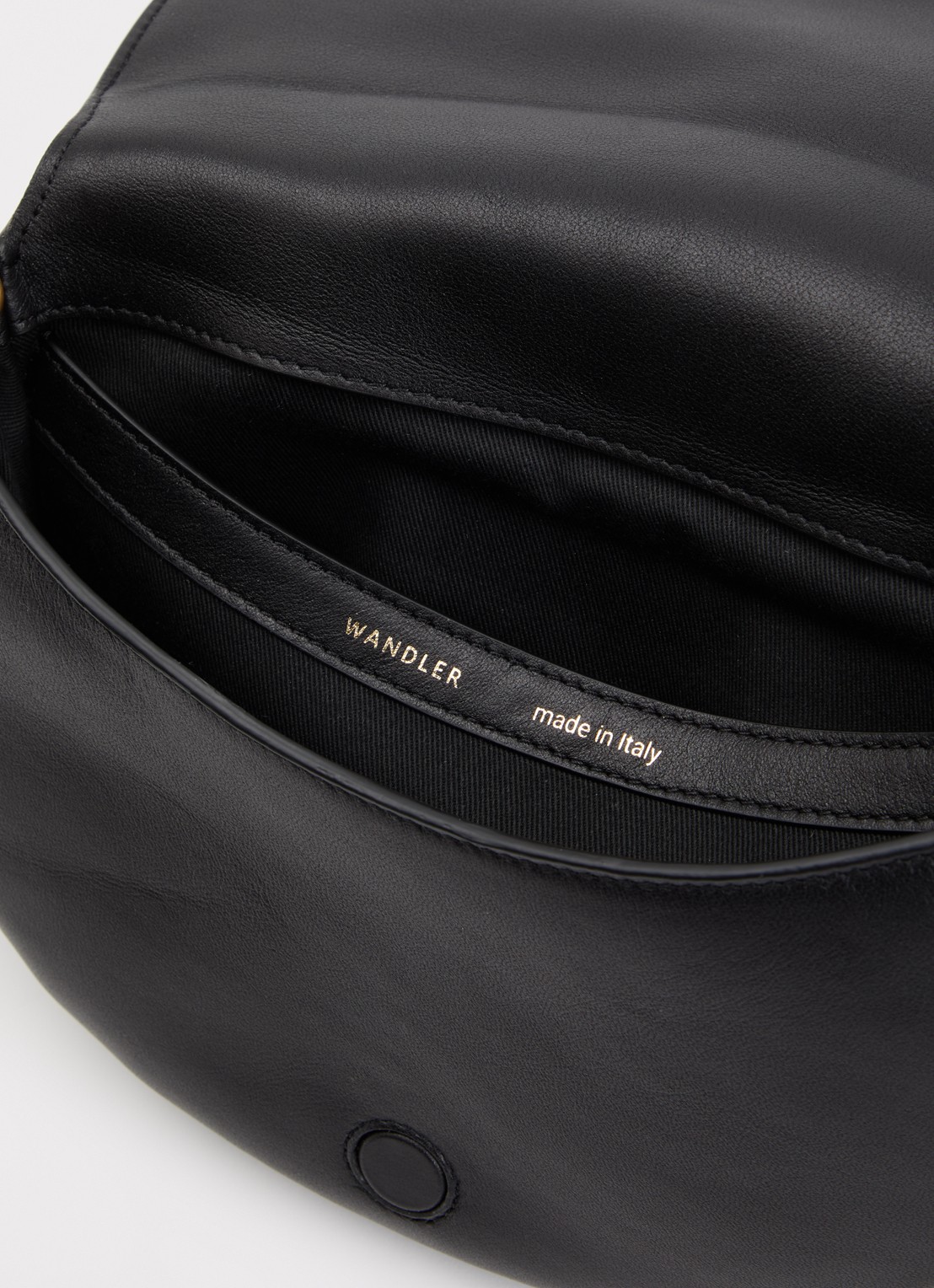 Wandler Kate crossbodytas van kalfsleer - detail zwart