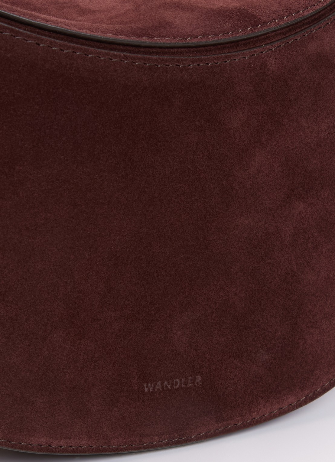 Wandler Kate crossbodytas van suède - detail 5 kastanjebruin
