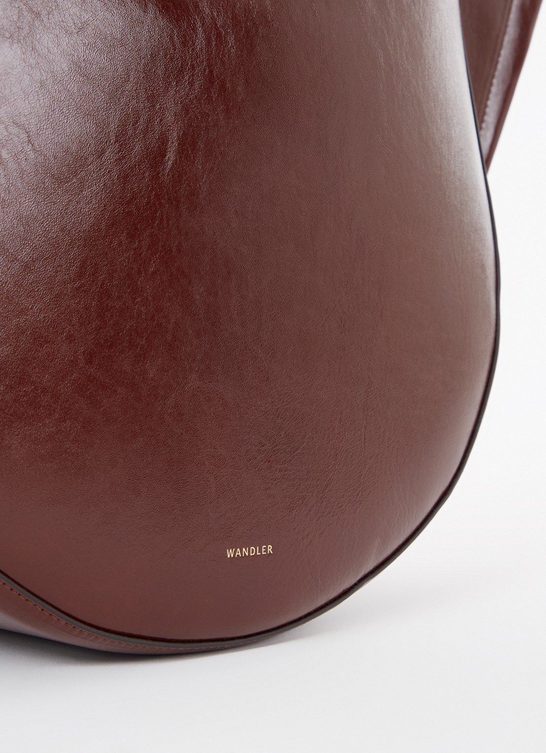 Wandler Mia shopper van kalfsleer - detail 7 kastanjebruin