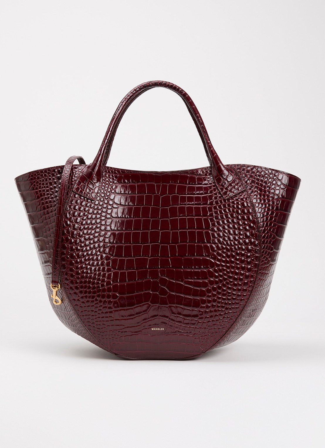 Wandler Mia shopper van leer met crocostructuur - voorkant 5 bordeauxrood