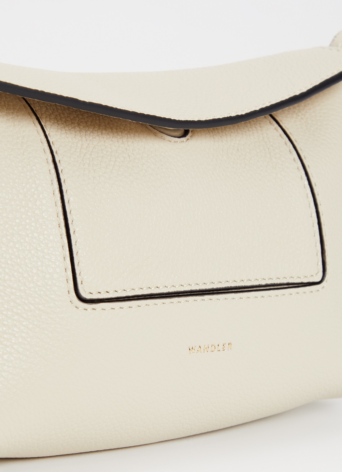 Wandler Penelope Slouch schoudertas van kalfsleer - detail 3 creme