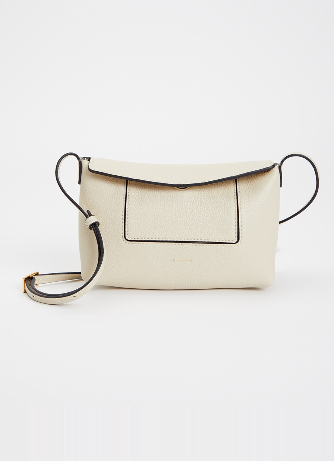 Wandler Penelope Slouch schoudertas van kalfsleer - voorkant 4 creme