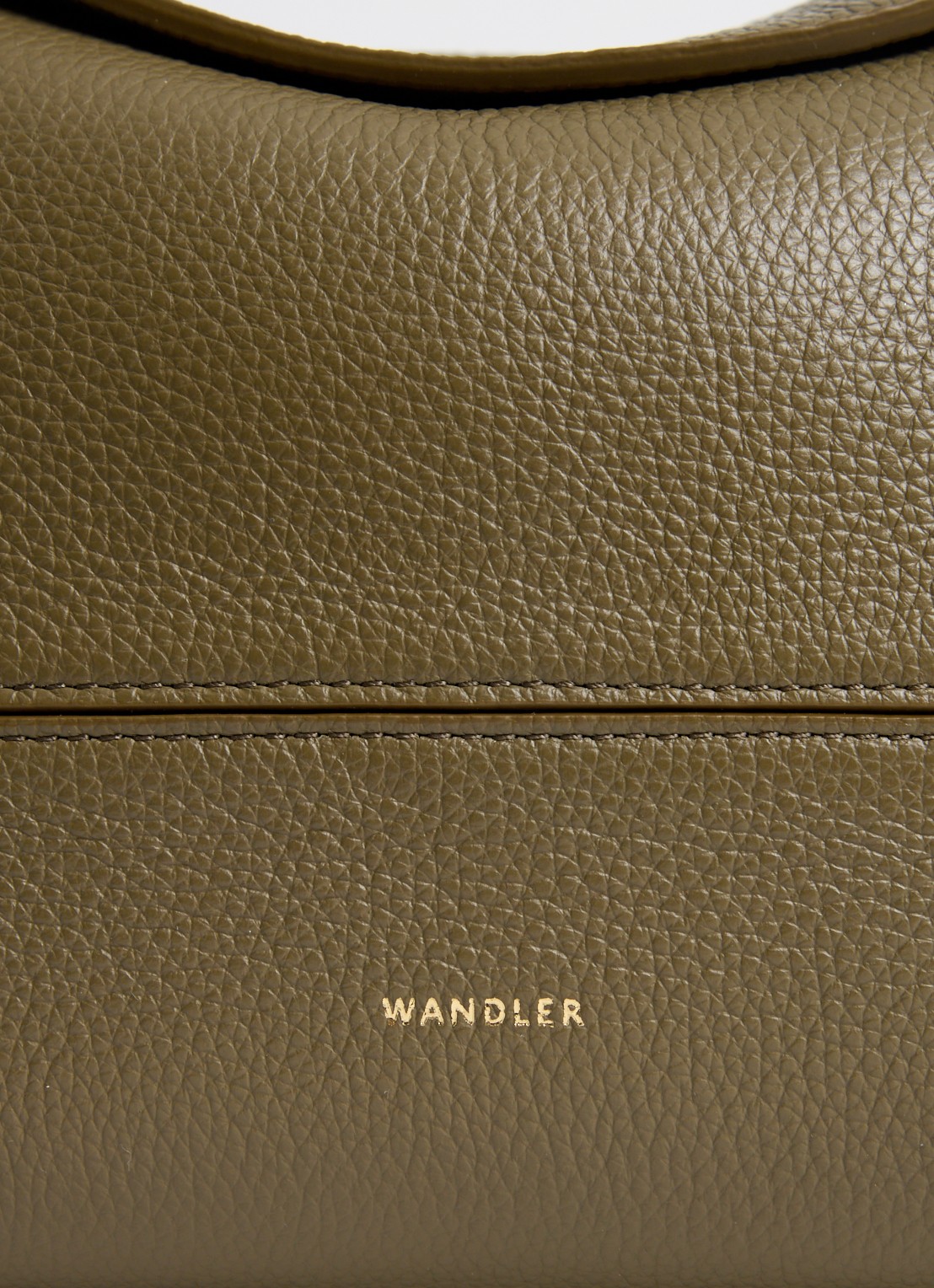 Wandler Penelope Slouch schoudertas van kalfsleer - detail 7 olijfgroen