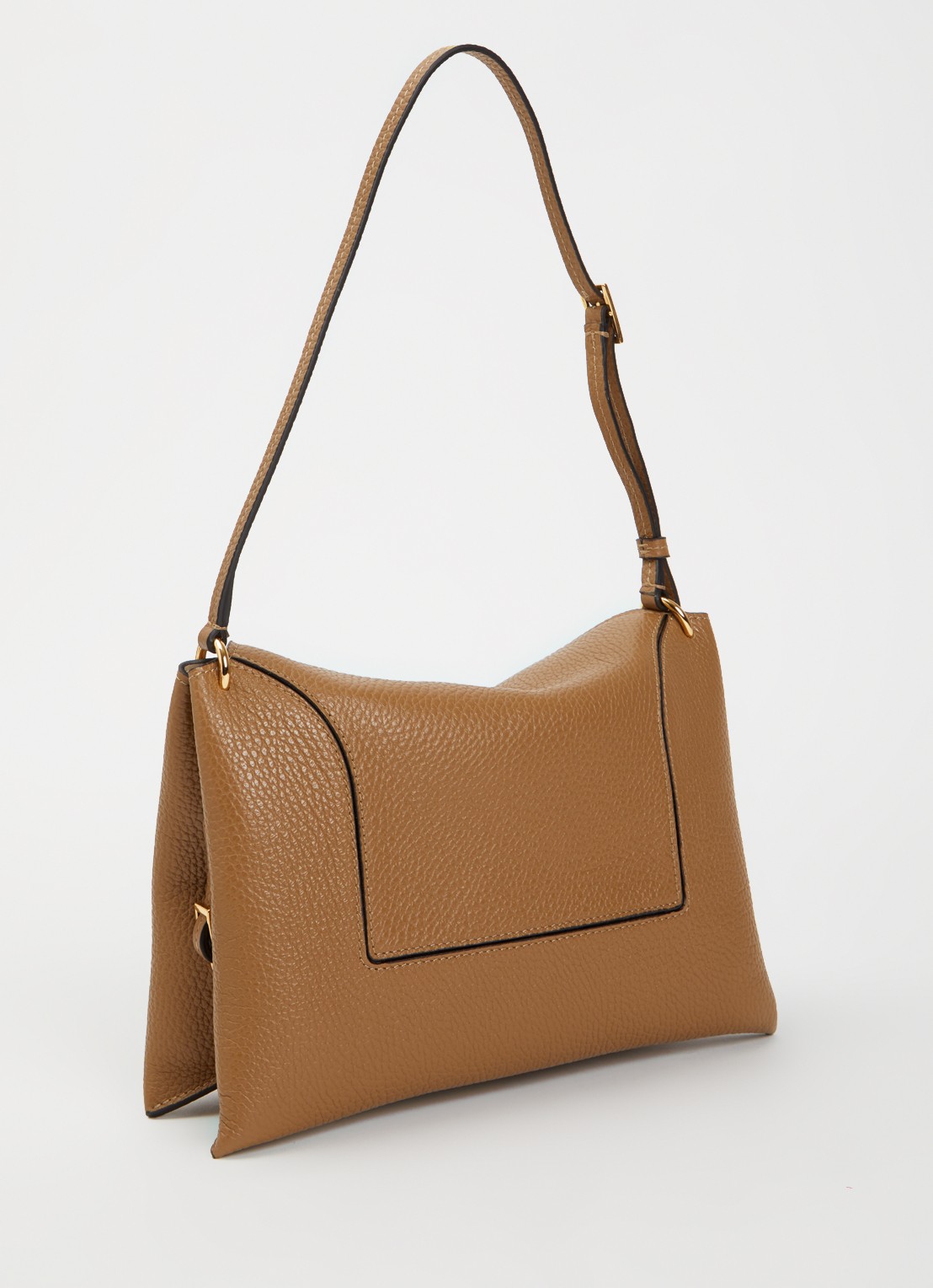 Wandler Penelope Slouch schoudertas van kalfsleer - achterkant camel