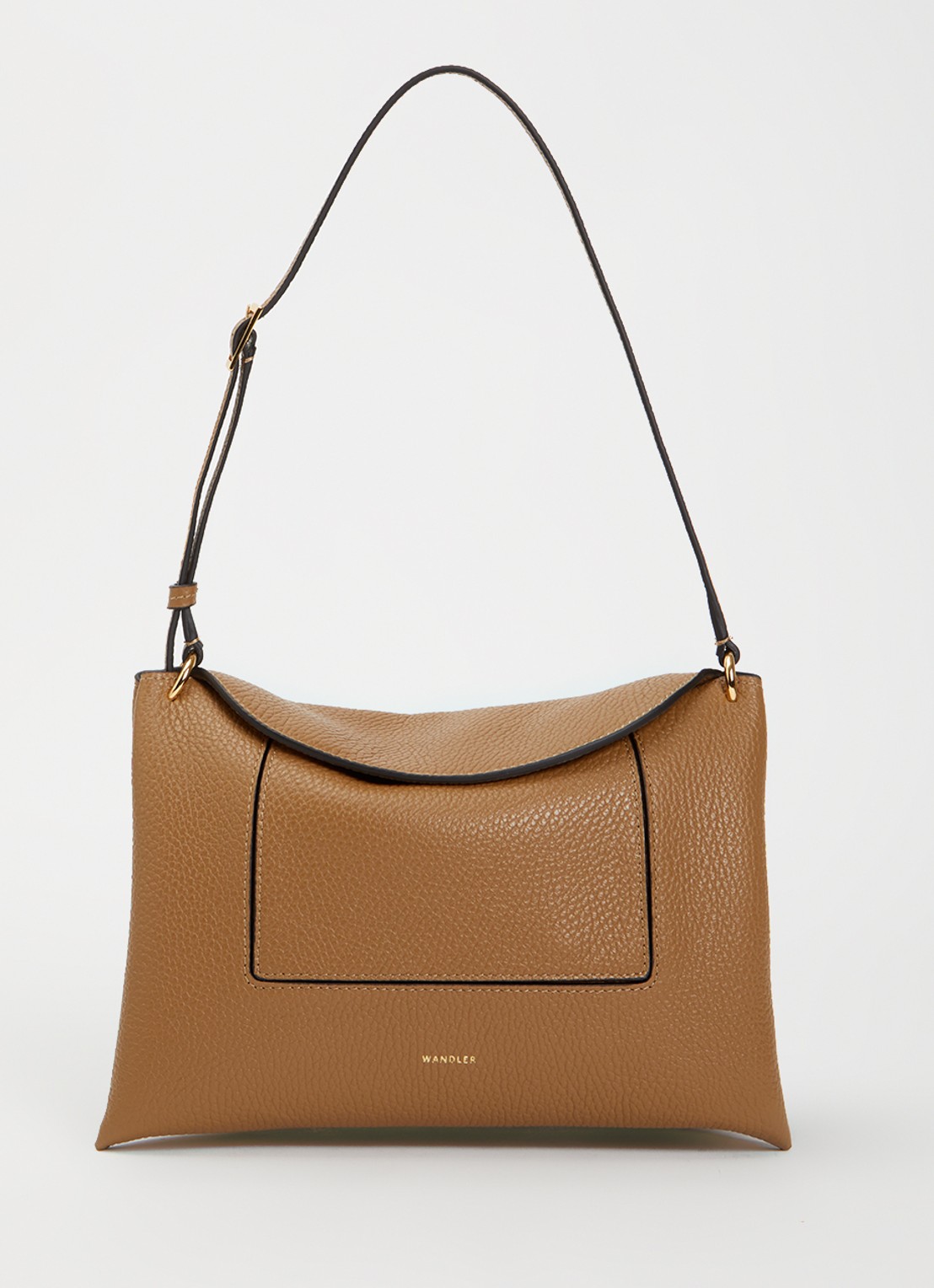 Wandler Penelope Slouch schoudertas van kalfsleer - voorkant 6 camel