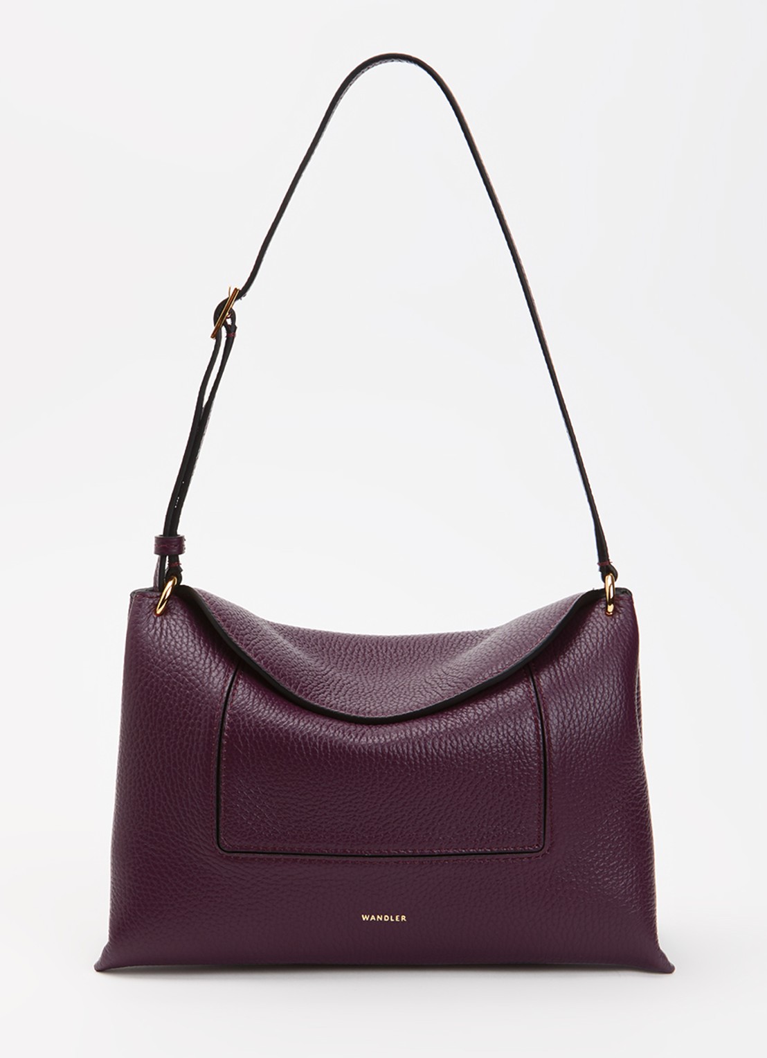 Wandler Penelope Slouch schoudertas van kalfsleer - voorkant 6 aubergine