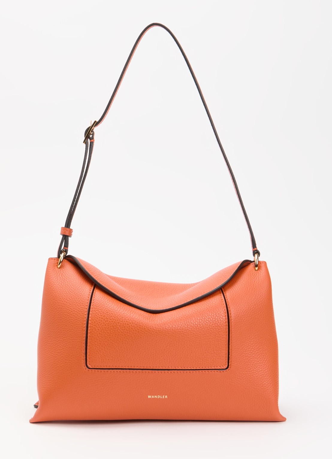 Wandler Penelope Slouch schoudertas van kalfsleer - voorkant 6 orange