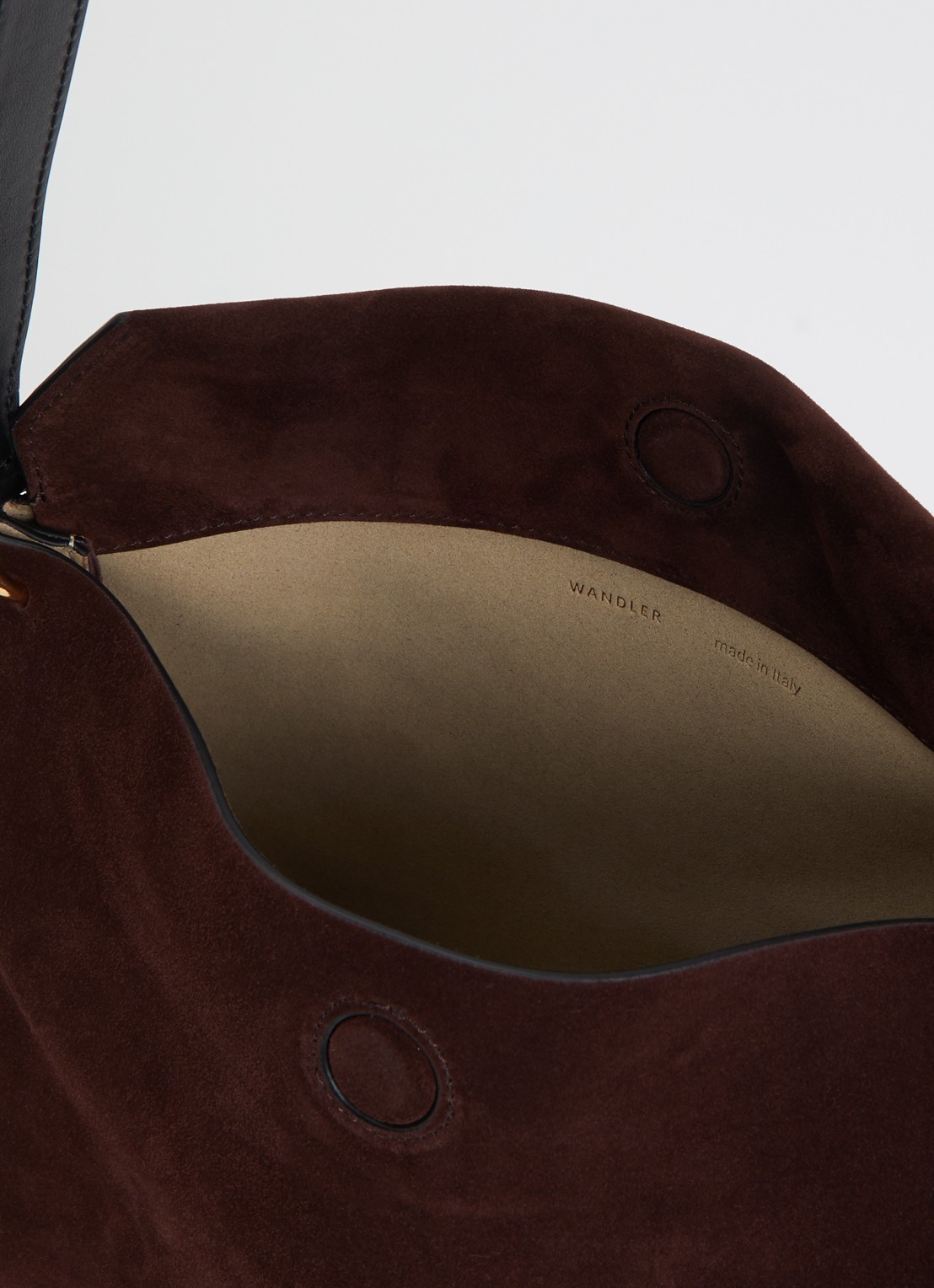 Wandler Penelope Tote Small schoudertas van kalfssuède - detail 2 bordeauxrood