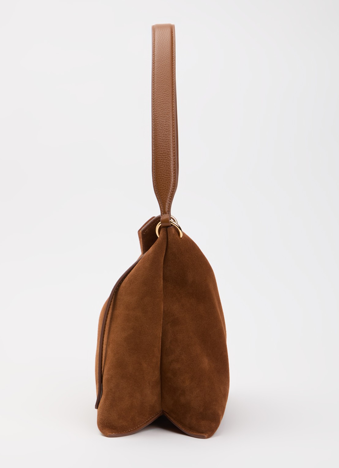 Wandler Penelope Tote Small schoudertas van kalfssuède - detail 4 cognac
