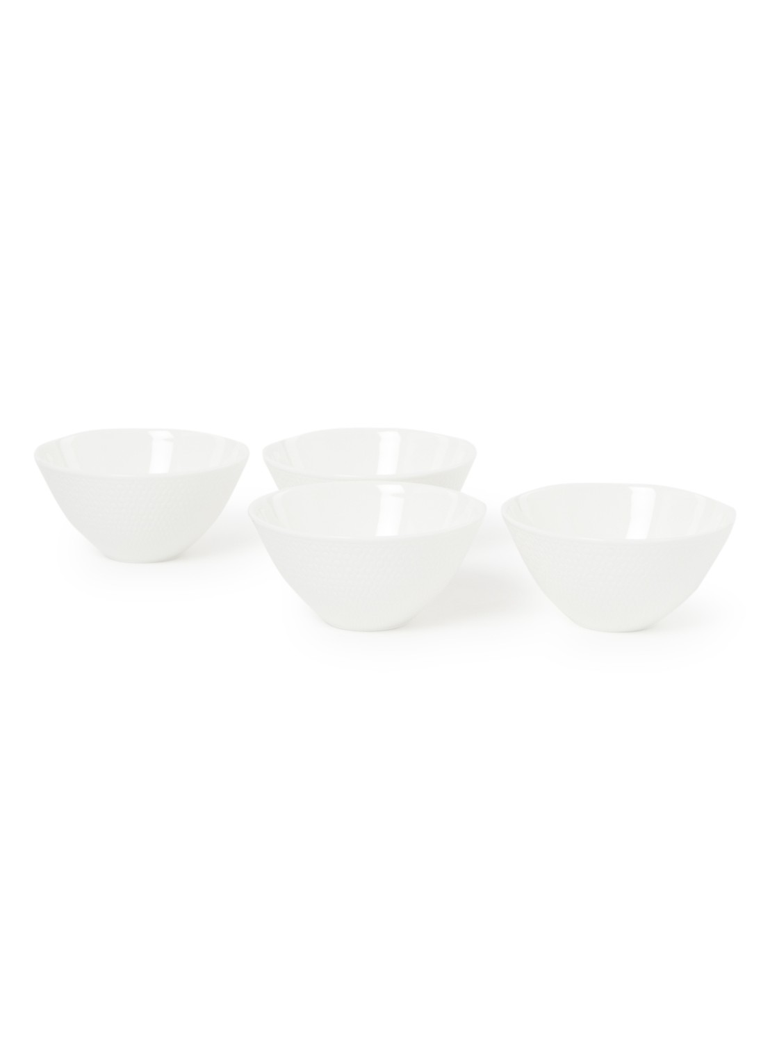 Wedgwood Gio dipschaal 12 cm set van 4 - voorkant wit