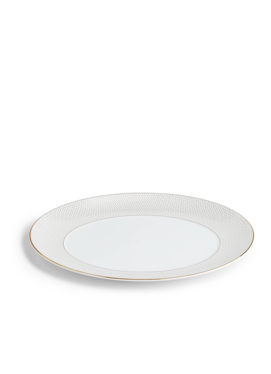 Wedgwood Gio Gold ovale serveerschaal 33 cm - detail wit