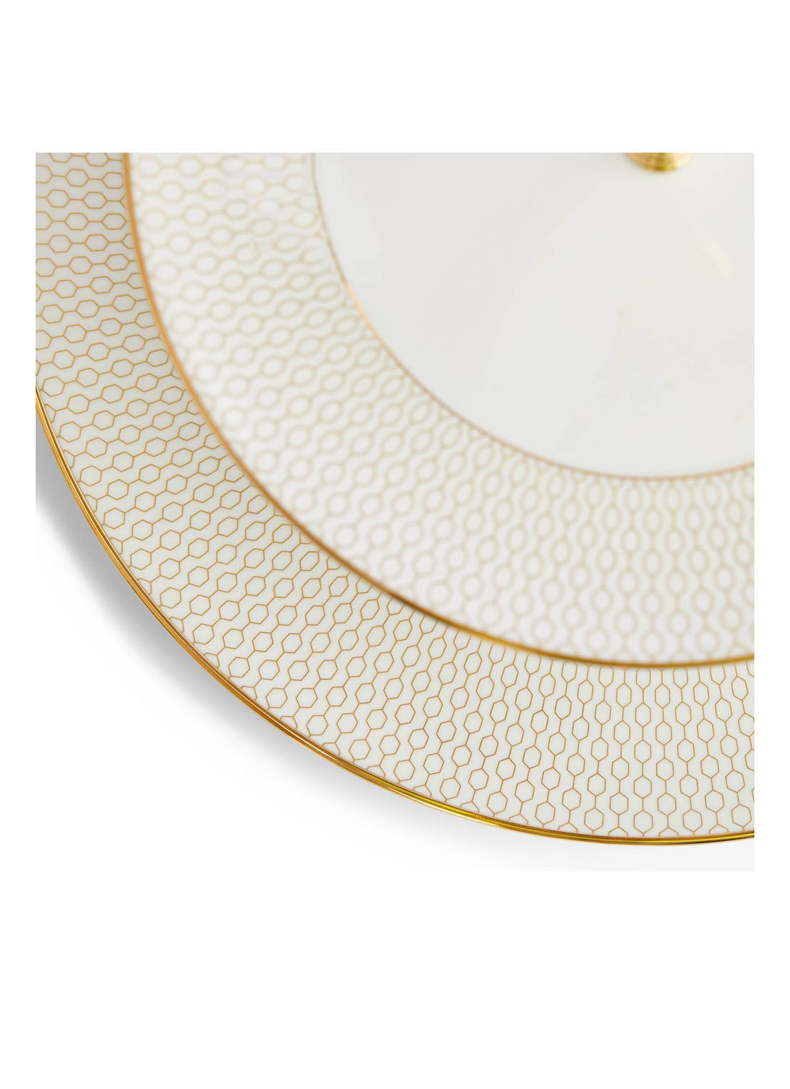 Wedgwood Gio Gold tweelaagse etagère - voorkant 5 gebroken wit
