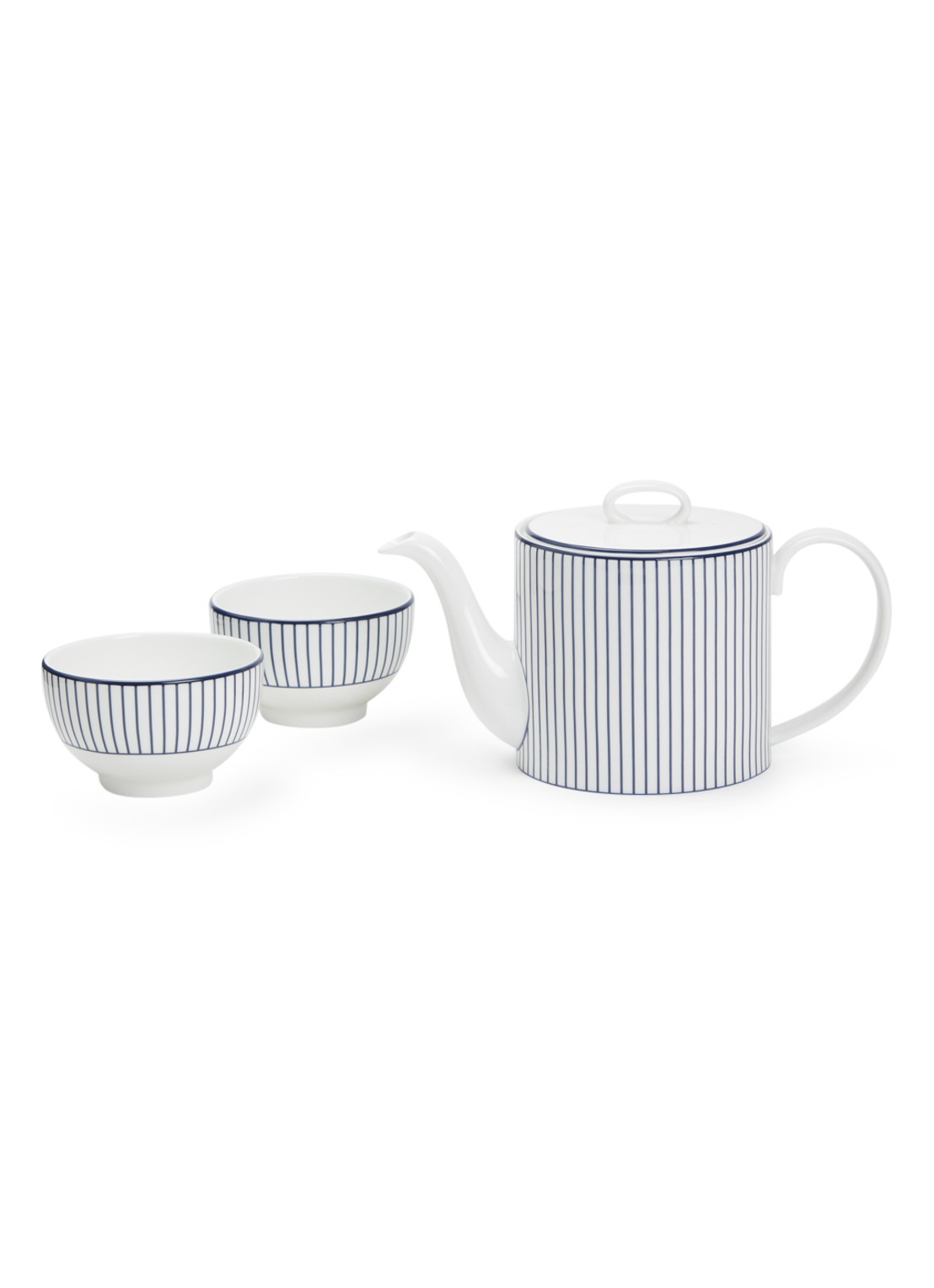 Wedgwood Gio Pinstripe theeset 3-delig - voorkant wit