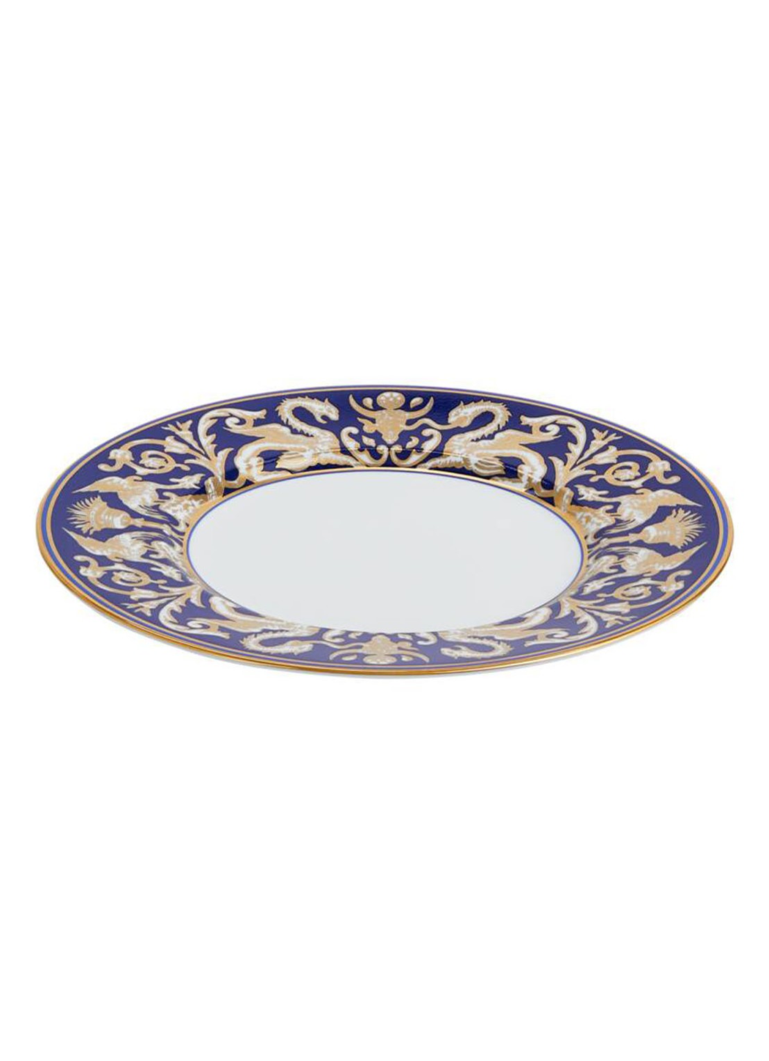Wedgwood Renaissance Gold dinerbord 23 cm - voorkant kobaltblauw