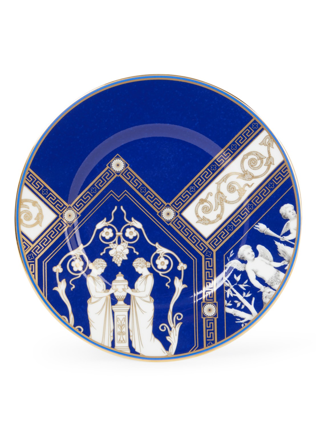 Wedgwood Renaissance Gold dinerbord 23 cm - voorkant donkerblauw