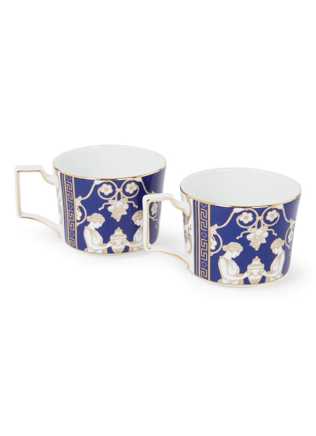 Wedgwood Renaissance Gold kop en schotel 25 cl set van 2  - voorkant donkerblauw