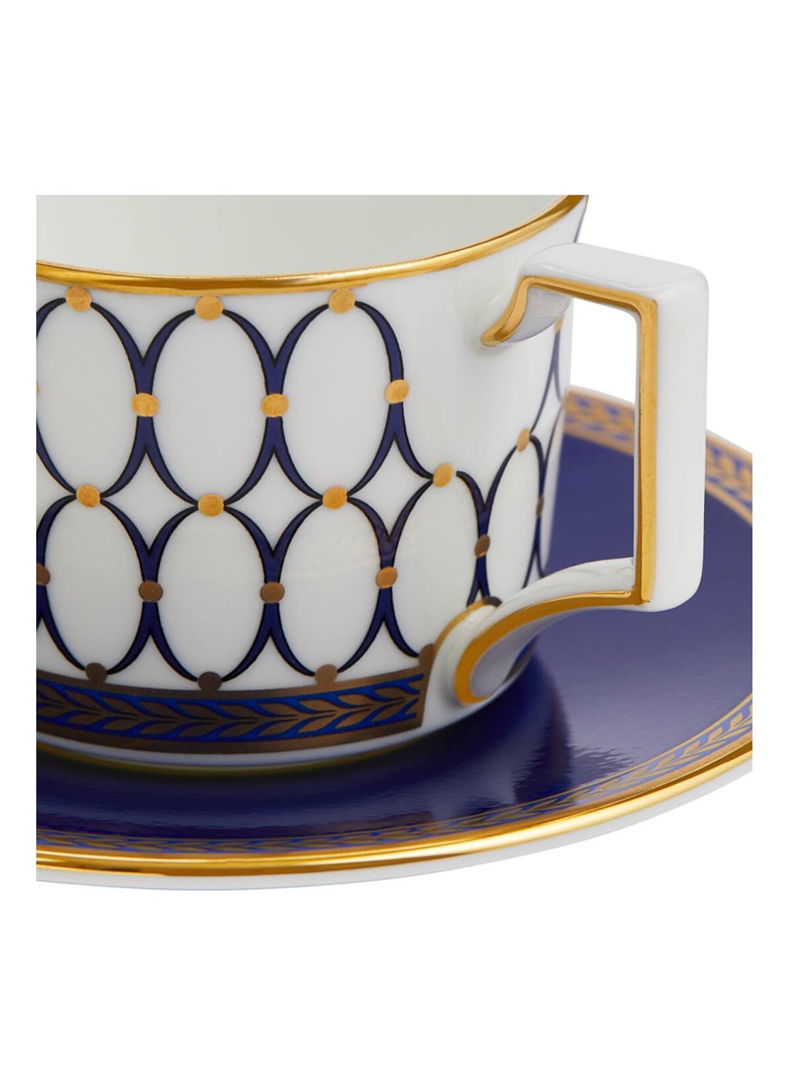 Wedgwood Renaissance Gold kop en schotel 7 cl - voorkant 3 royalblauw