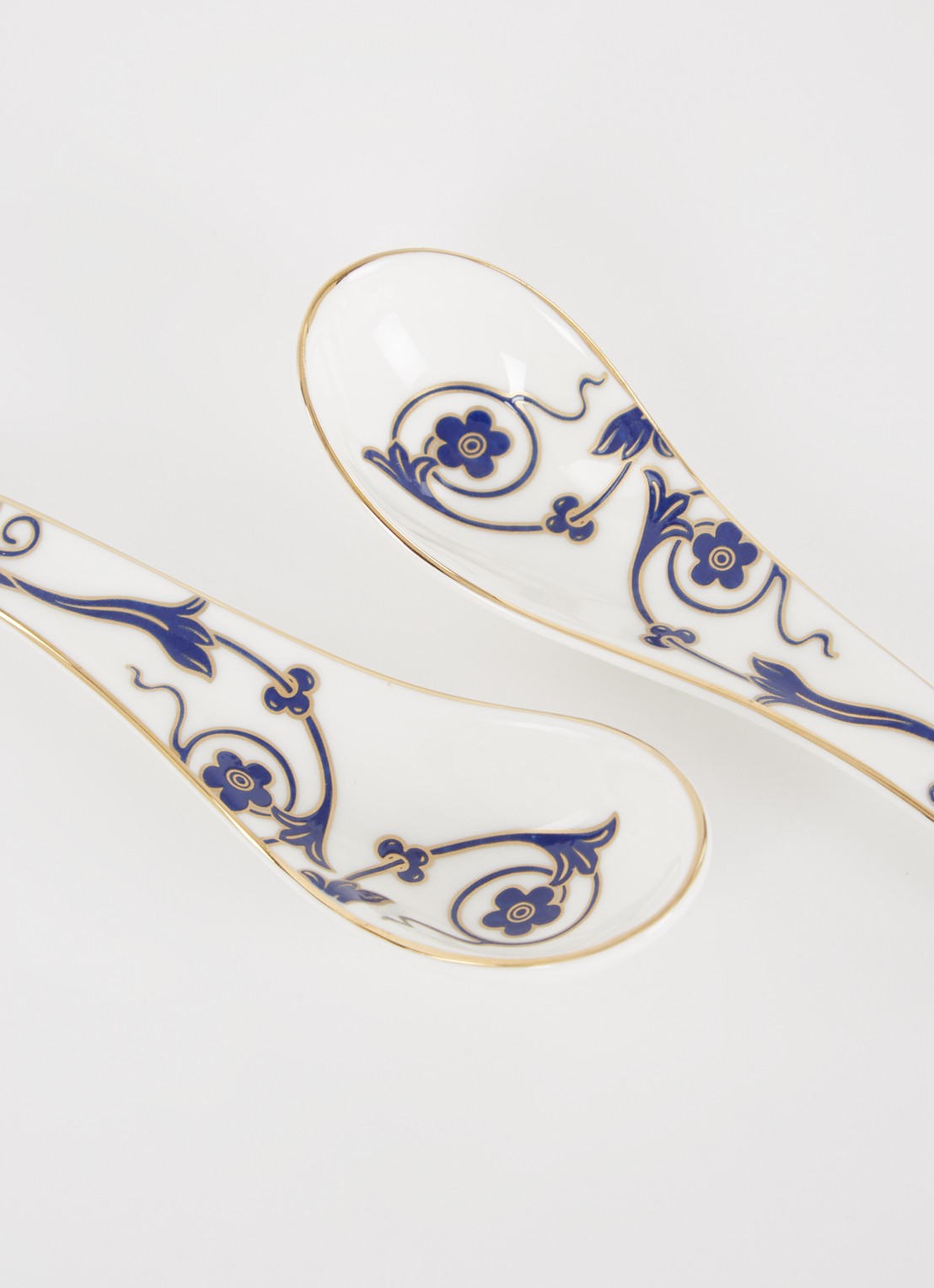 Wedgwood Renaissance Gold lepel set van 2 - voorkant 2 wit