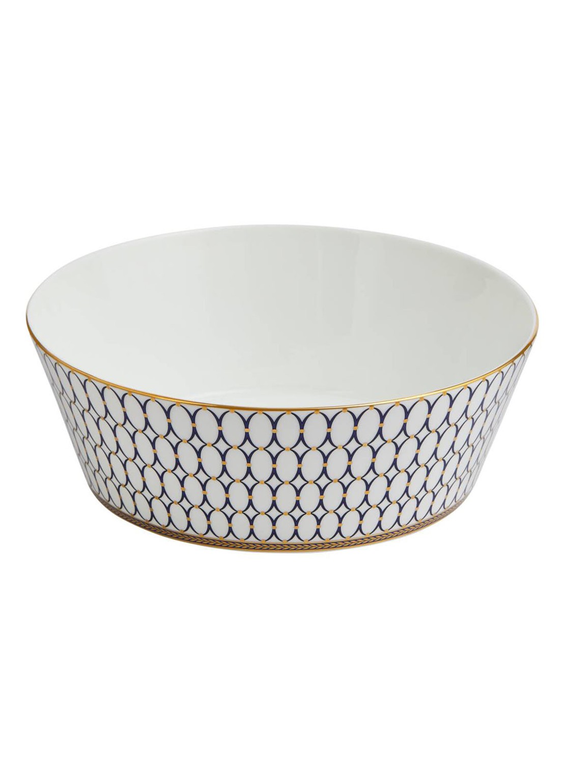 Wedgwood Renaissance Gold saladeschaal 25 cm - voorkant 2 donkerblauw