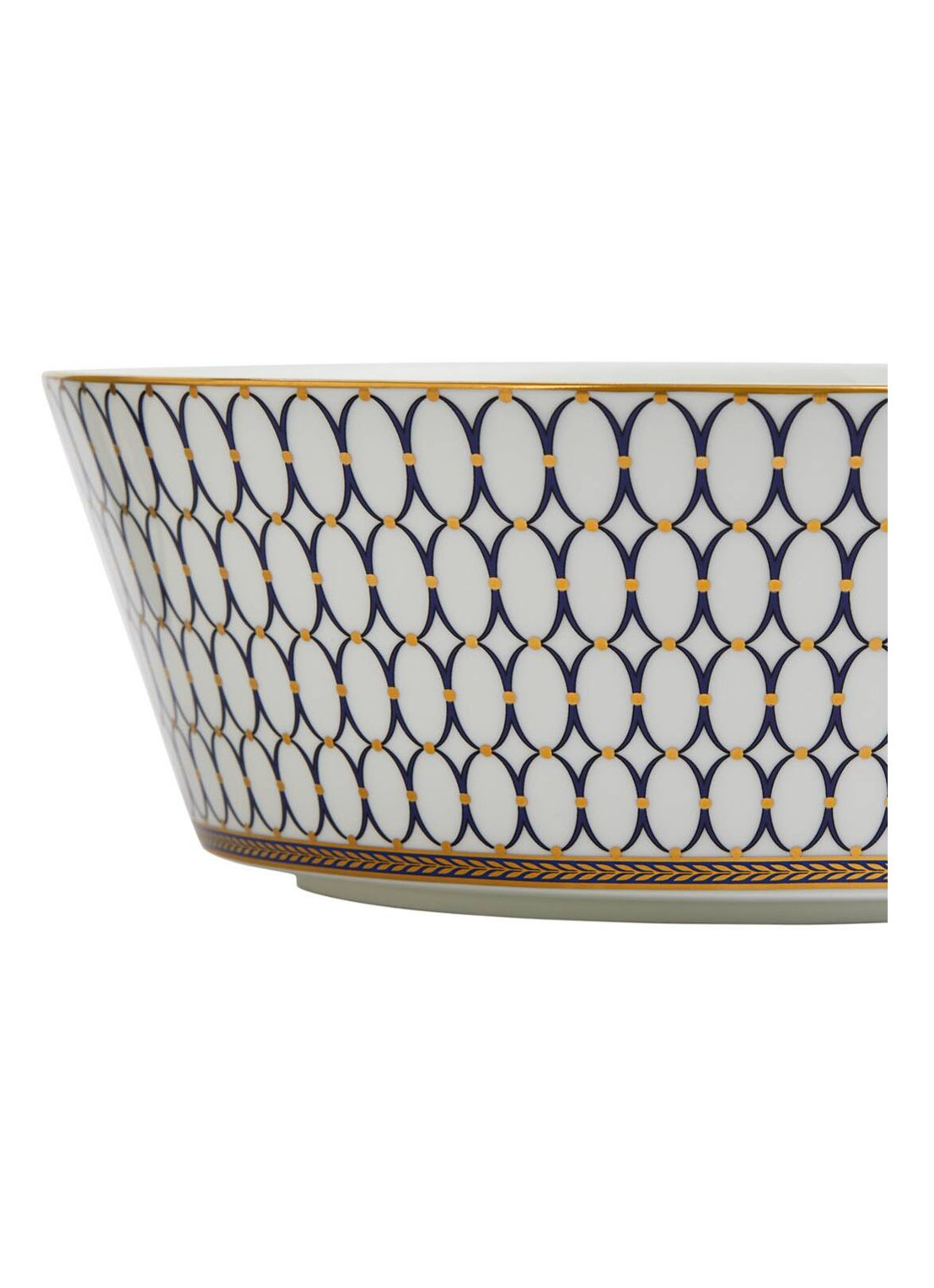 Wedgwood Renaissance Gold saladeschaal 25 cm - voorkant 3 donkerblauw