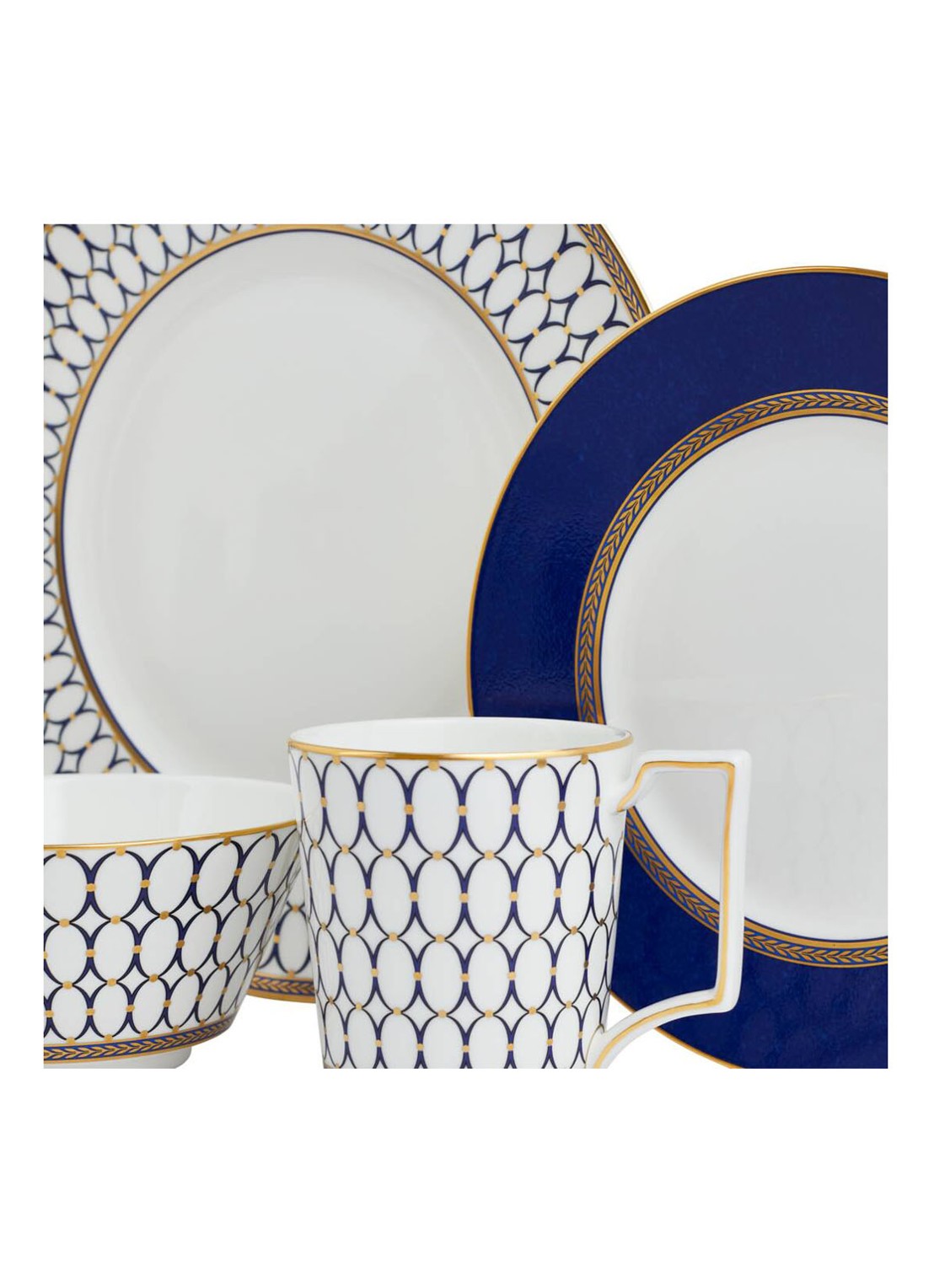 Wedgwood Renaissance Gold serviesset 4-delig - voorkant 2 gebroken wit