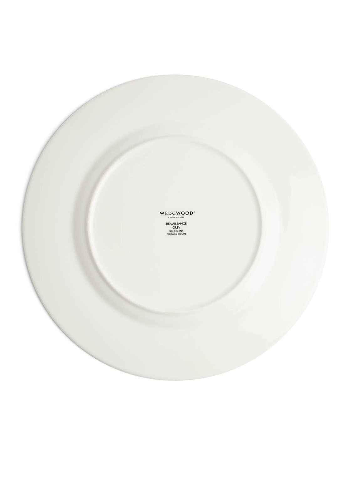 Wedgwood Renaissance Grey dinerbord 27 cm  - achterkant wit