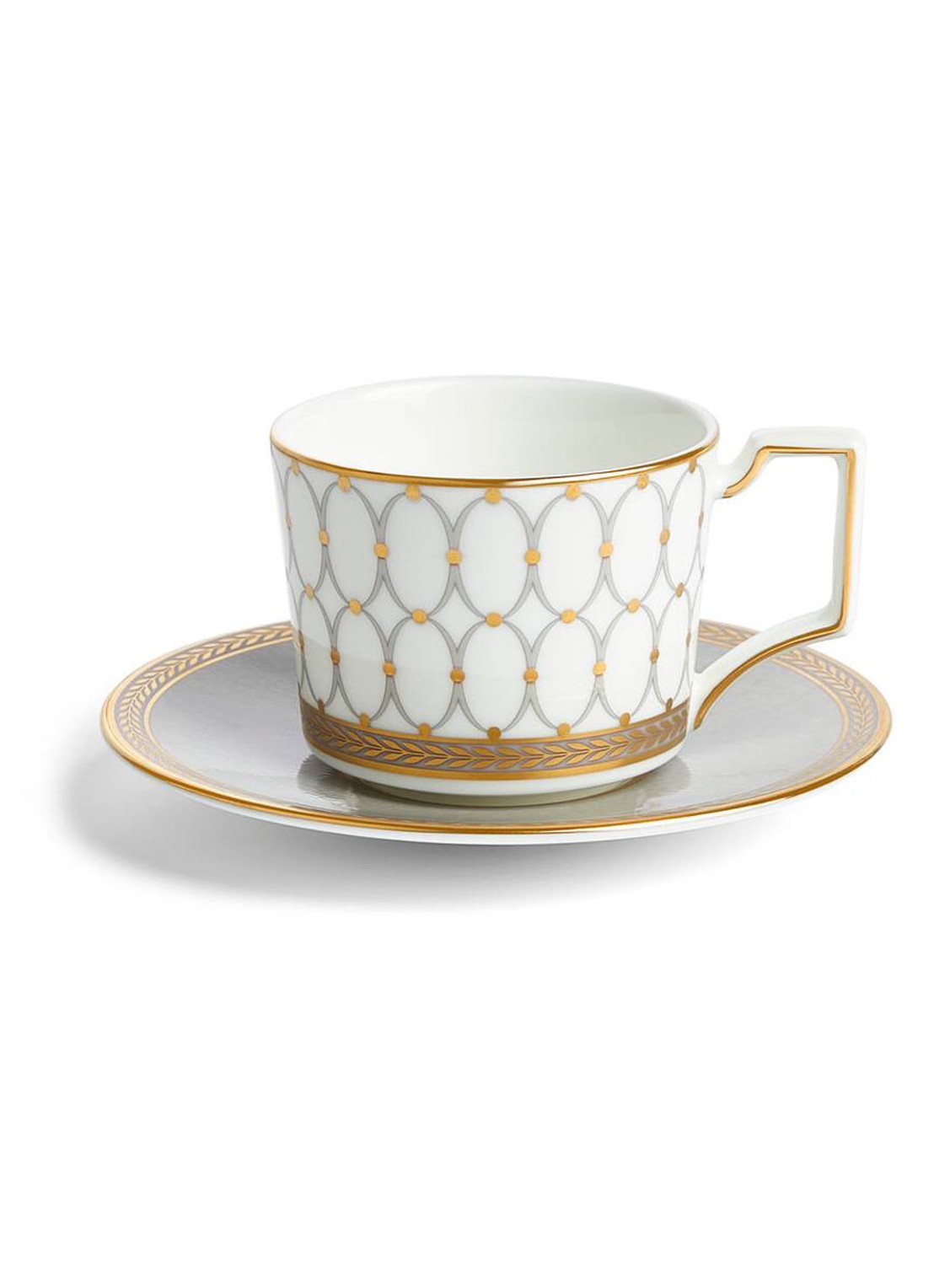 Wedgwood Renaissance Grey espressokopje en schotel 7 cl - voorkant wit