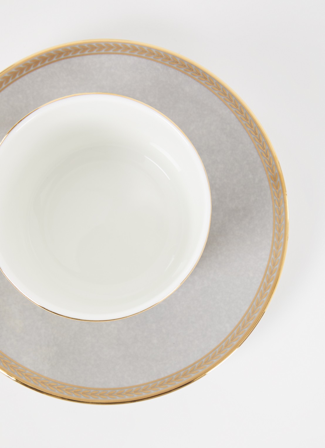 Wedgwood Renaissance Grey kop en schotel 25 cl set van 2 - voorkant 2 grijs
