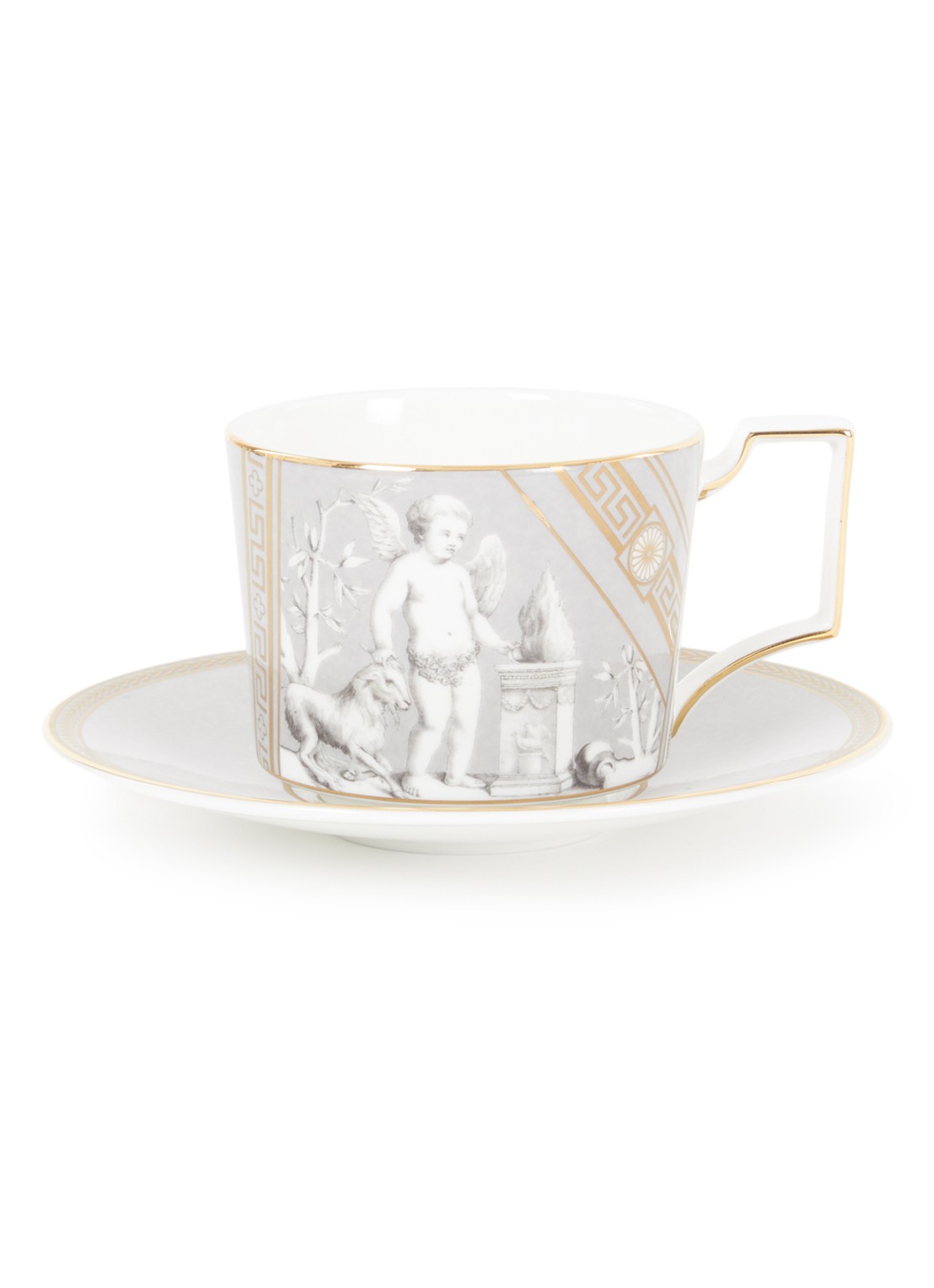 Wedgwood Renaissance Grey kop en schotel 25 cl - voorkant grijs