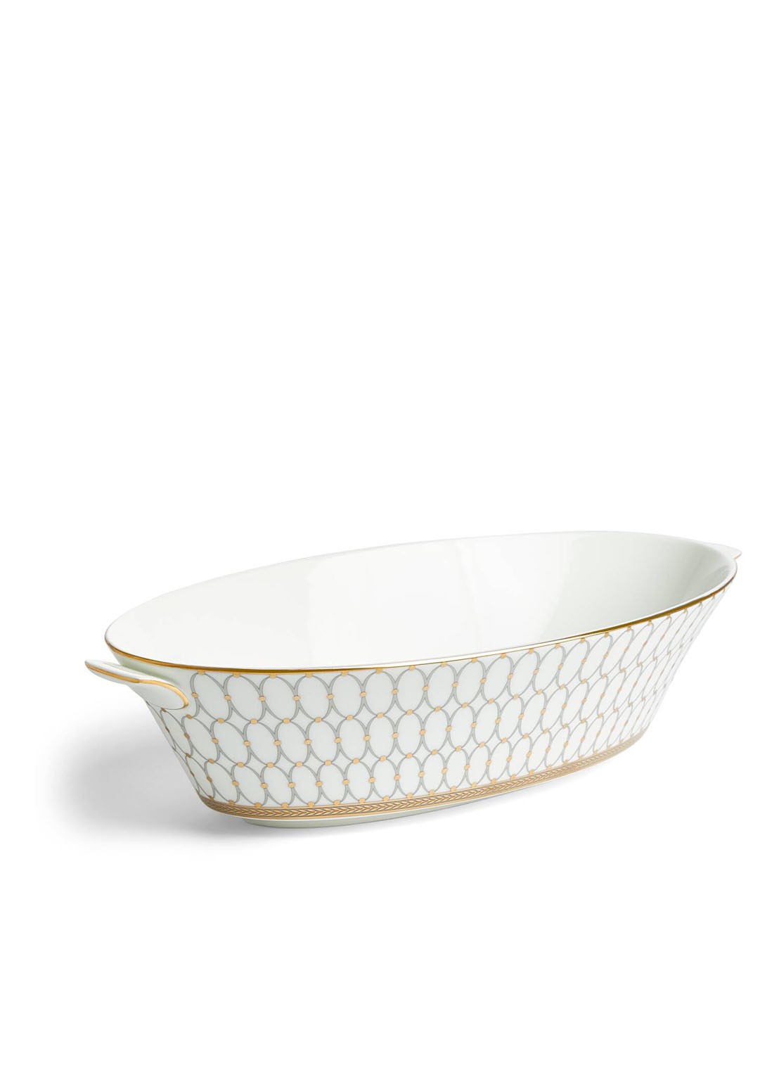 Wedgwood Renaissance Grey serveerschaal 34 cm  - voorkant 2 wit