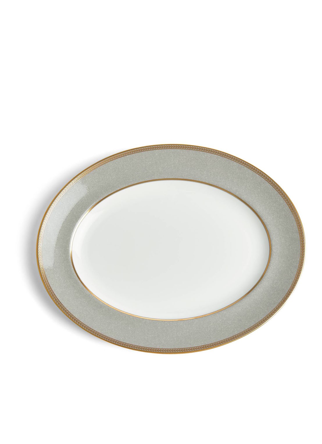 Wedgwood Renaissance Grey serveerschaal 35,7 cm  - voorkant 3 wit