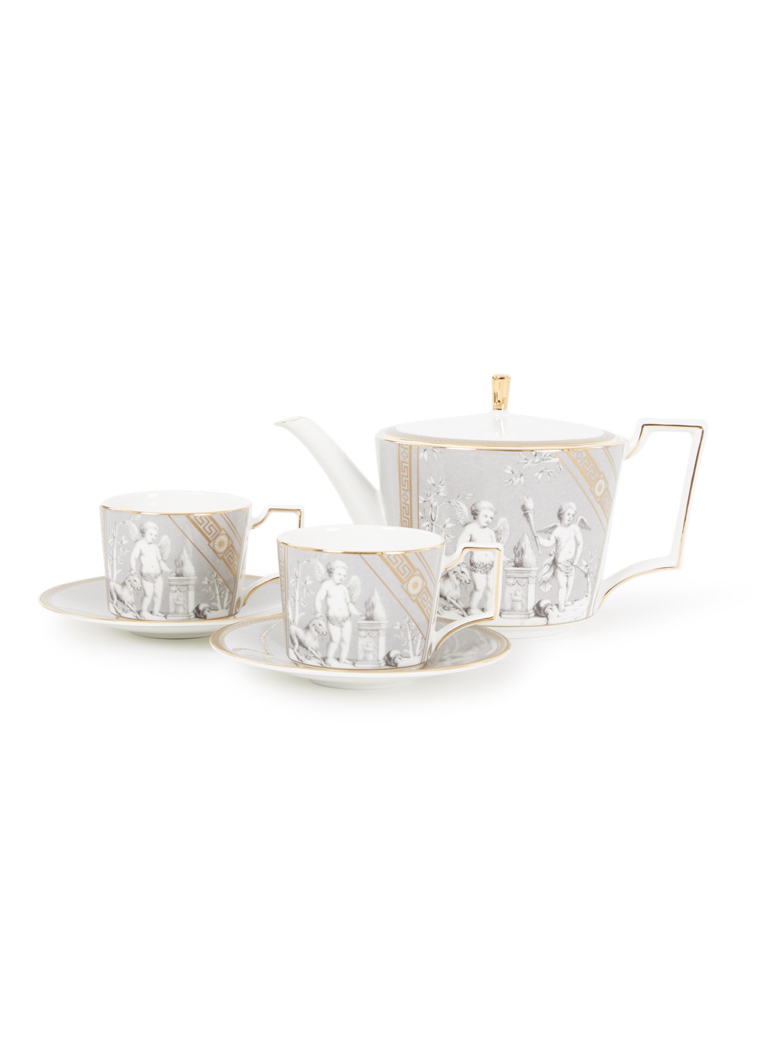Wedgwood Renaissance Grey theeset 3-delig in geschenkdoos - voorkant grijs