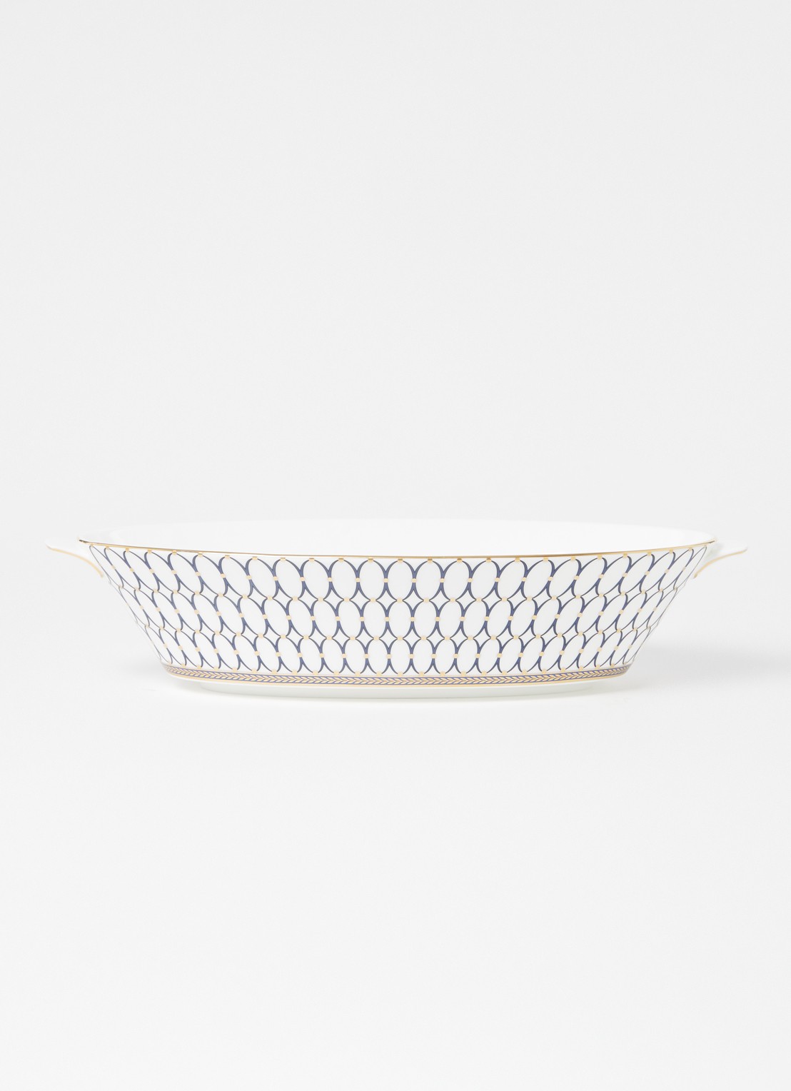 Wedgwood Renaissance Open saladeschaal 33 cm - voorkant 3 donkerblauw