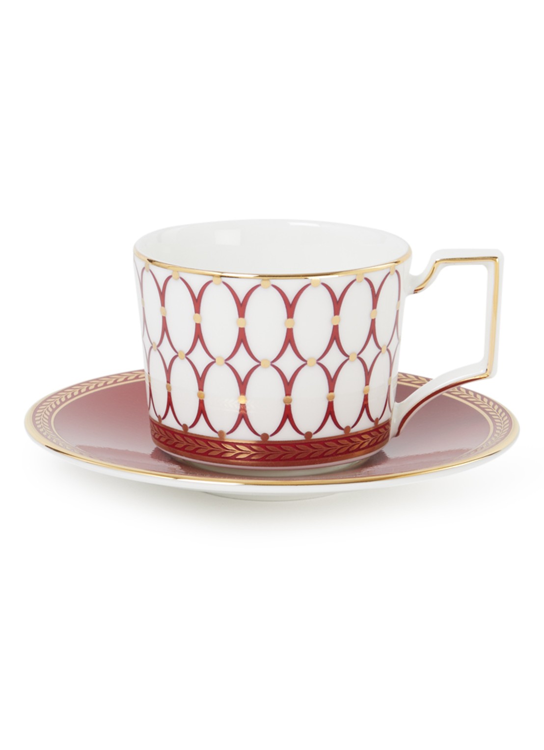 Wedgwood Renaissance Red espressokopje en schotel 7 cl - voorkant rood