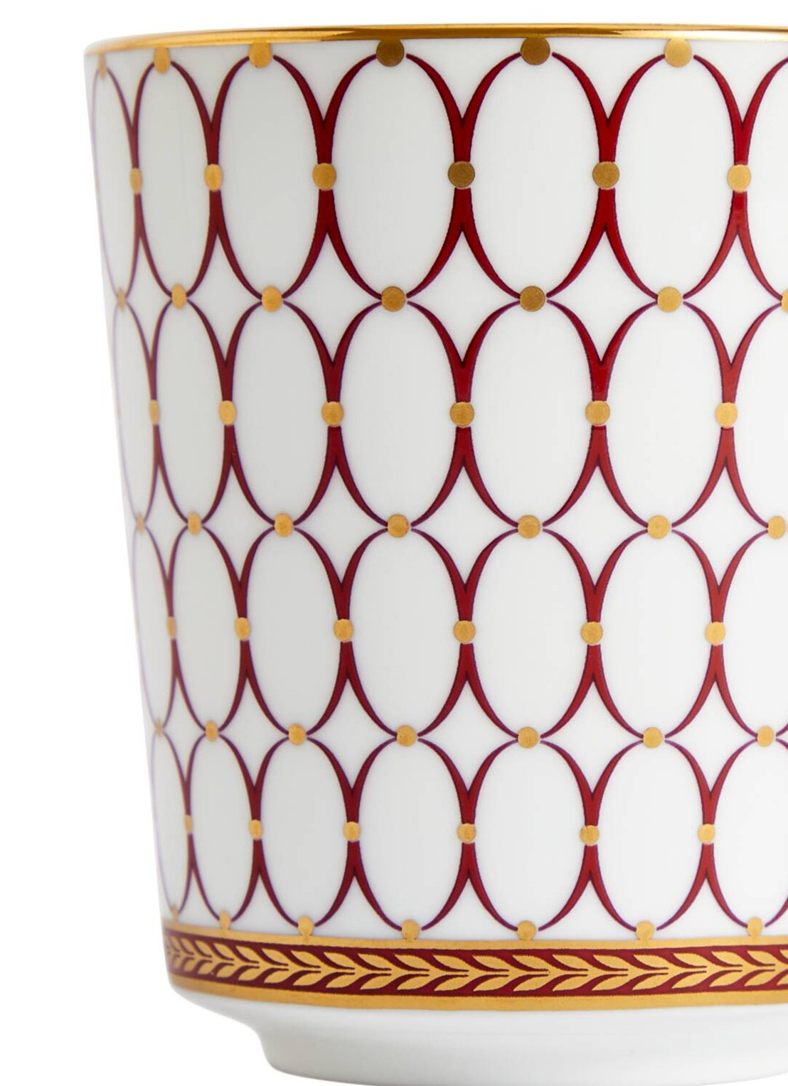 Wedgwood Renaissance Red mok 11,5 cm - detail rood